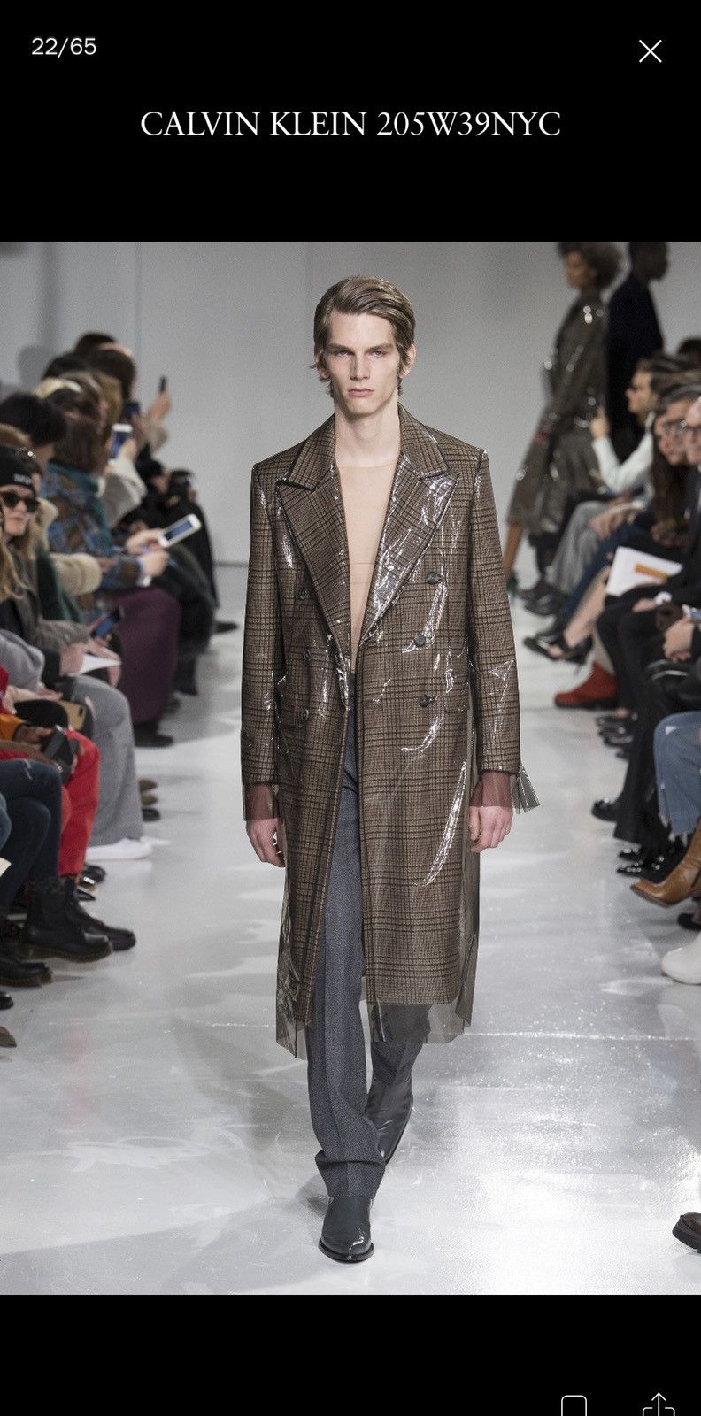 Calvin Klein 205W39NYC Calvin Klein 205W39NYC RAF Simons FW17 Plastic Wool Coat Grailed
