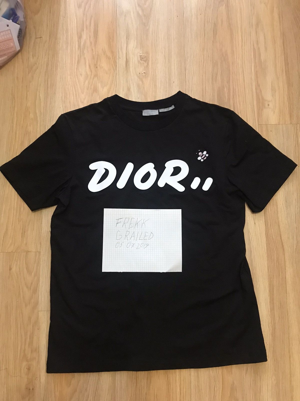 dior kaws t shirt black