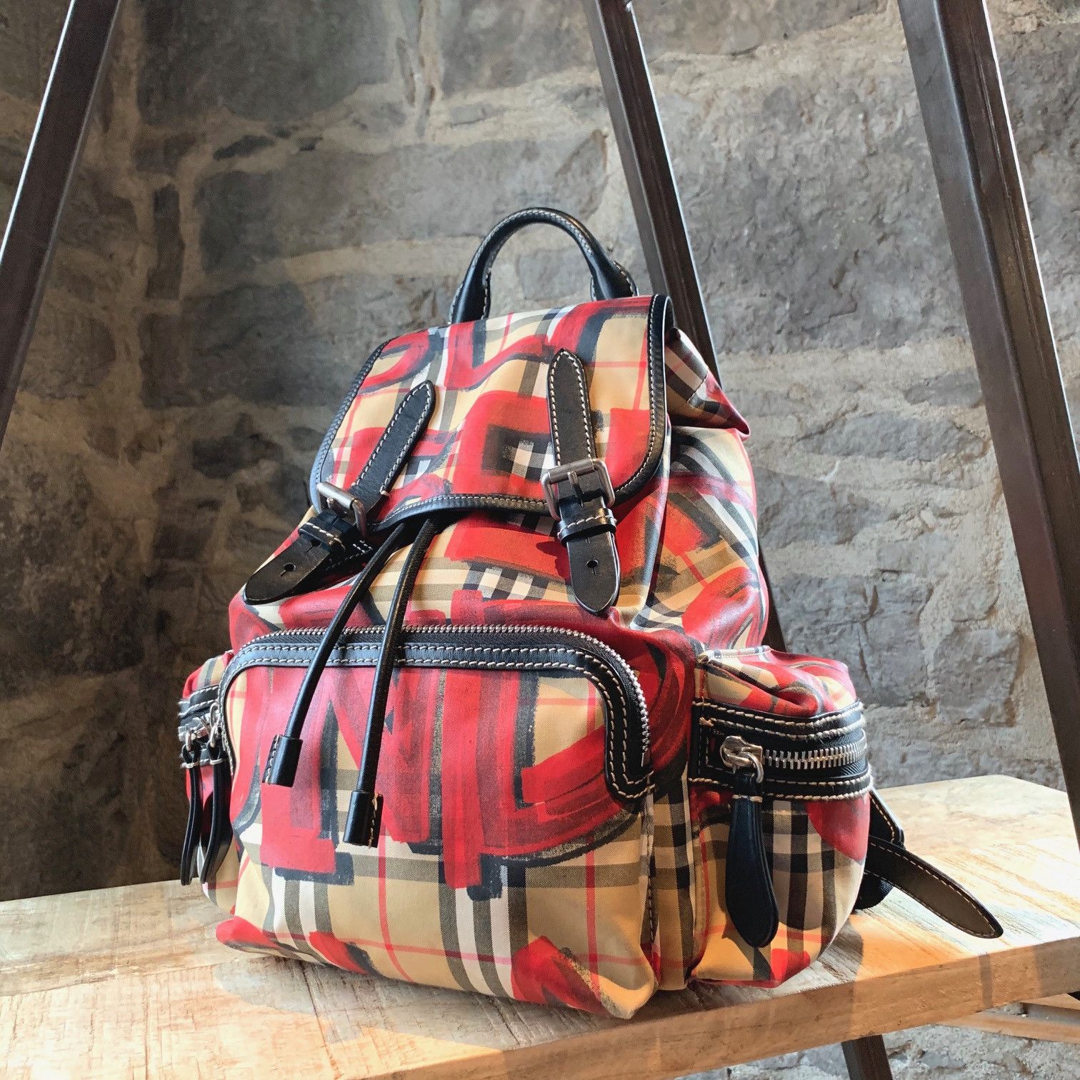 Burberry Burberry Rucksack Graffiti Print Vintage Check Backpack Size ONE SIZE - 1 Thumbnail