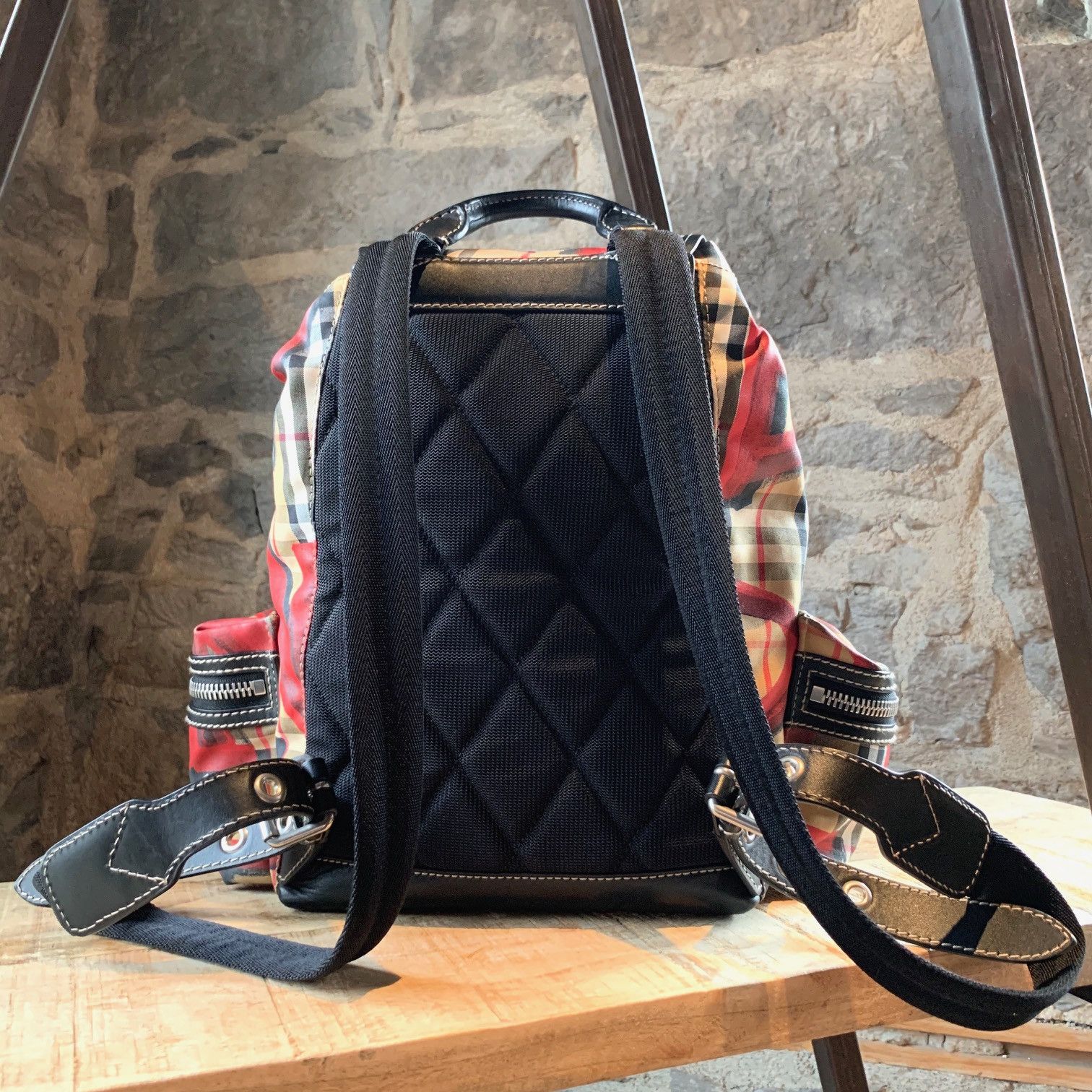Burberry Burberry Rucksack Graffiti Print Vintage Check Backpack Size ONE SIZE - 3 Thumbnail