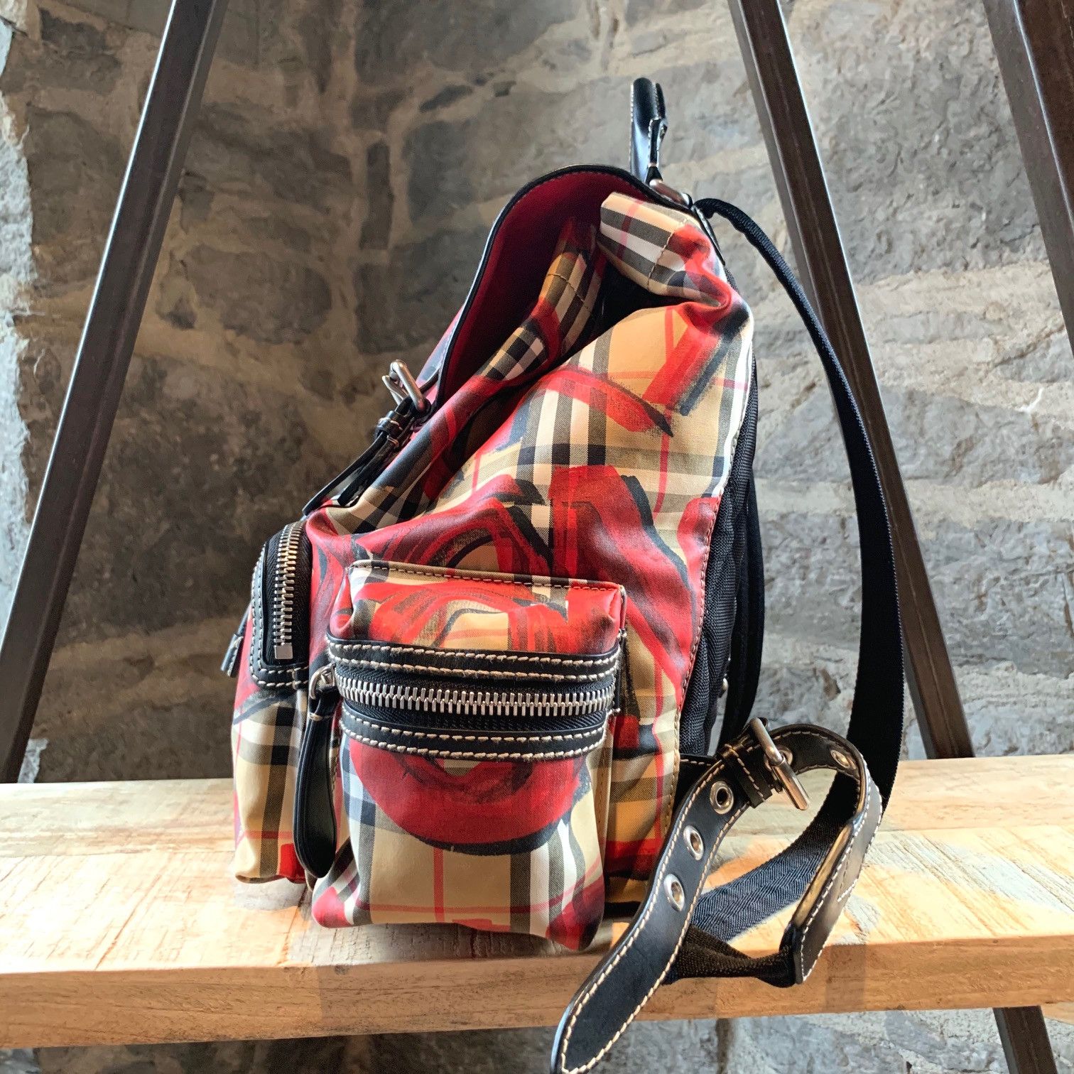 Burberry Burberry Rucksack Graffiti Print Vintage Check Backpack Size ONE SIZE - 2 Thumbnail