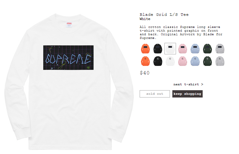 Supreme Supreme Blade Grid L/s Tee Light Blue Medium | Grailed