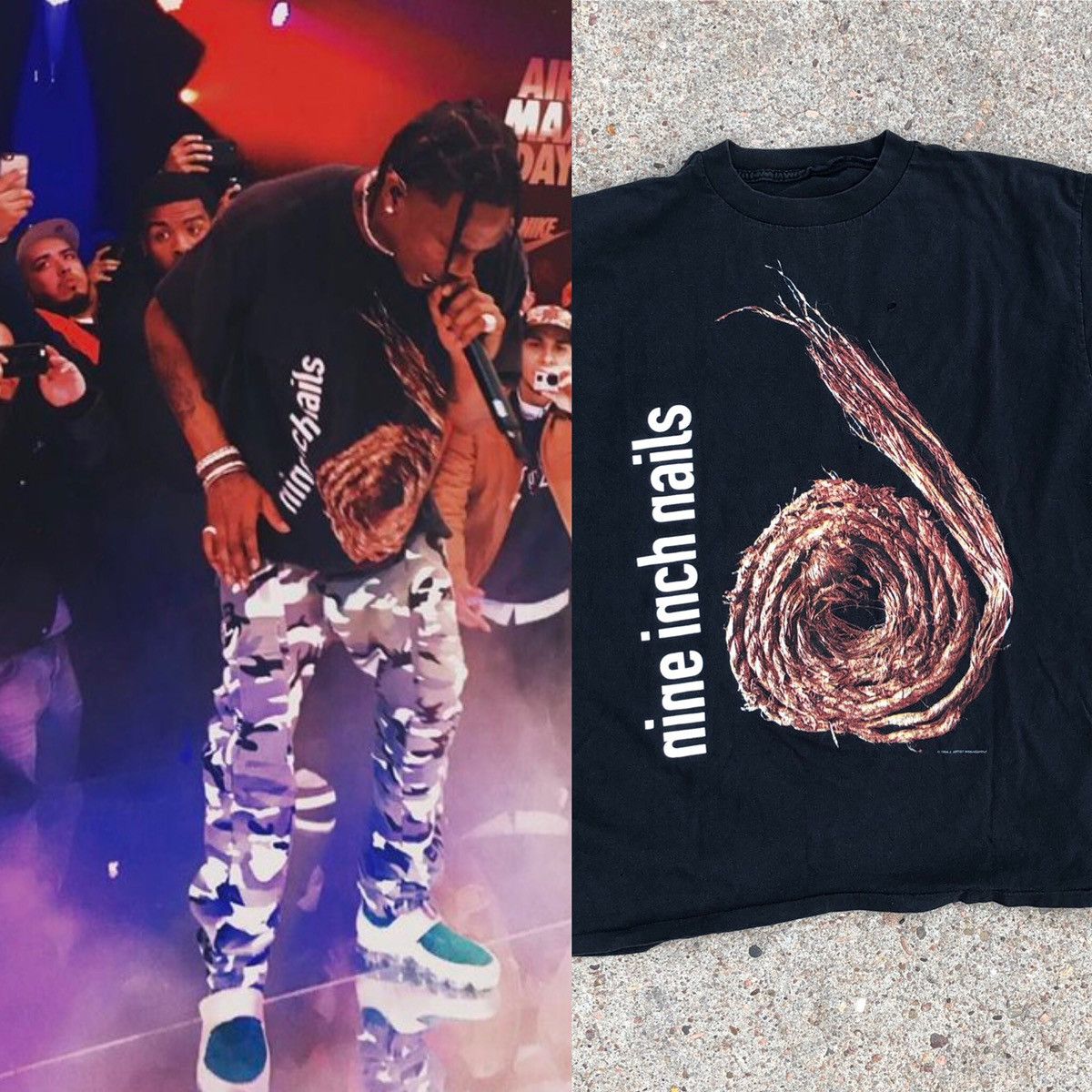 Travis Scott着用 Nine Inch Nails Tシャツ 激レア！ Band Tees