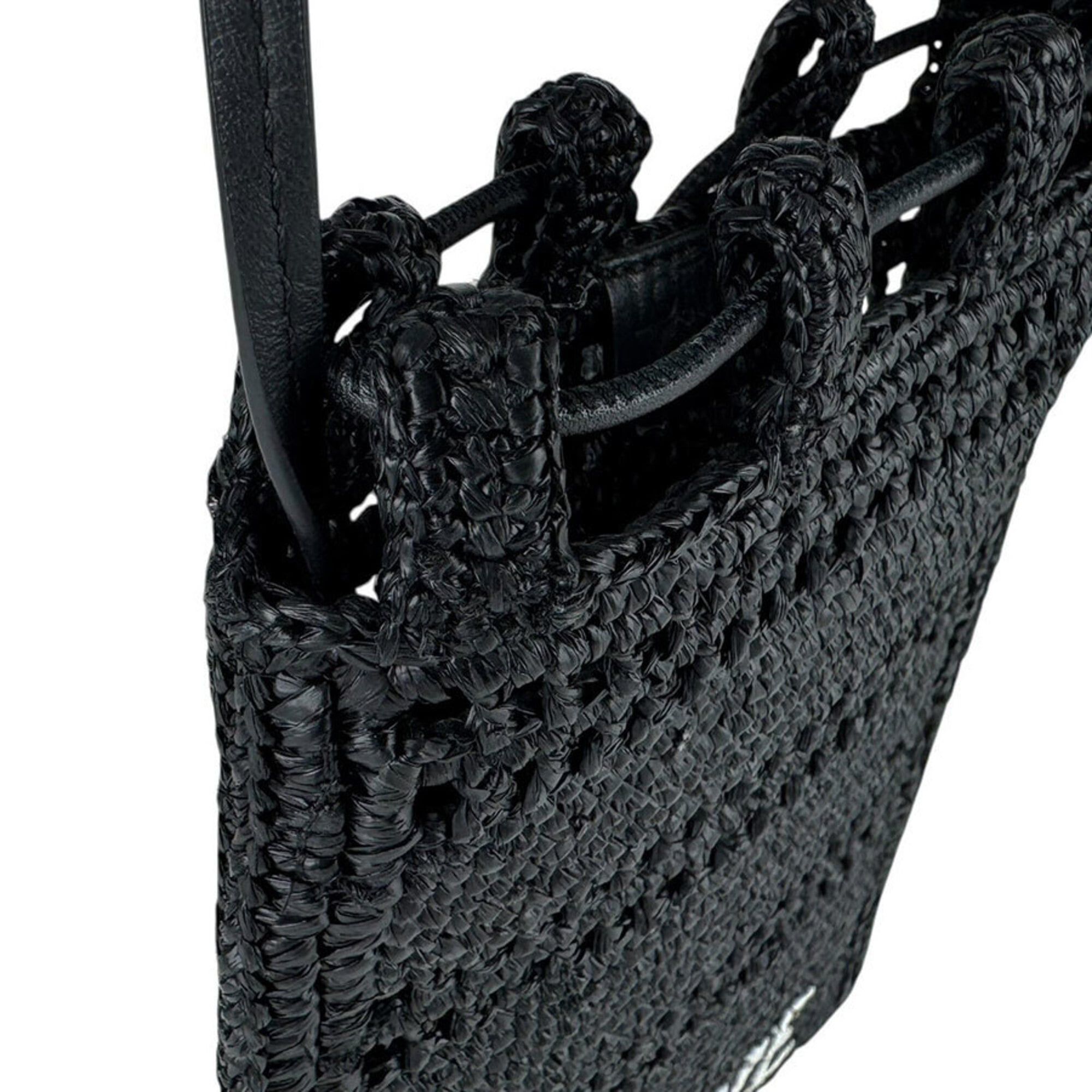 Loewe Loewe Shoulder Bag with Drawstring Pocket, Raffia, Black, Men's & Women's z10999 Size ONE SIZE - 7 Thumbnail