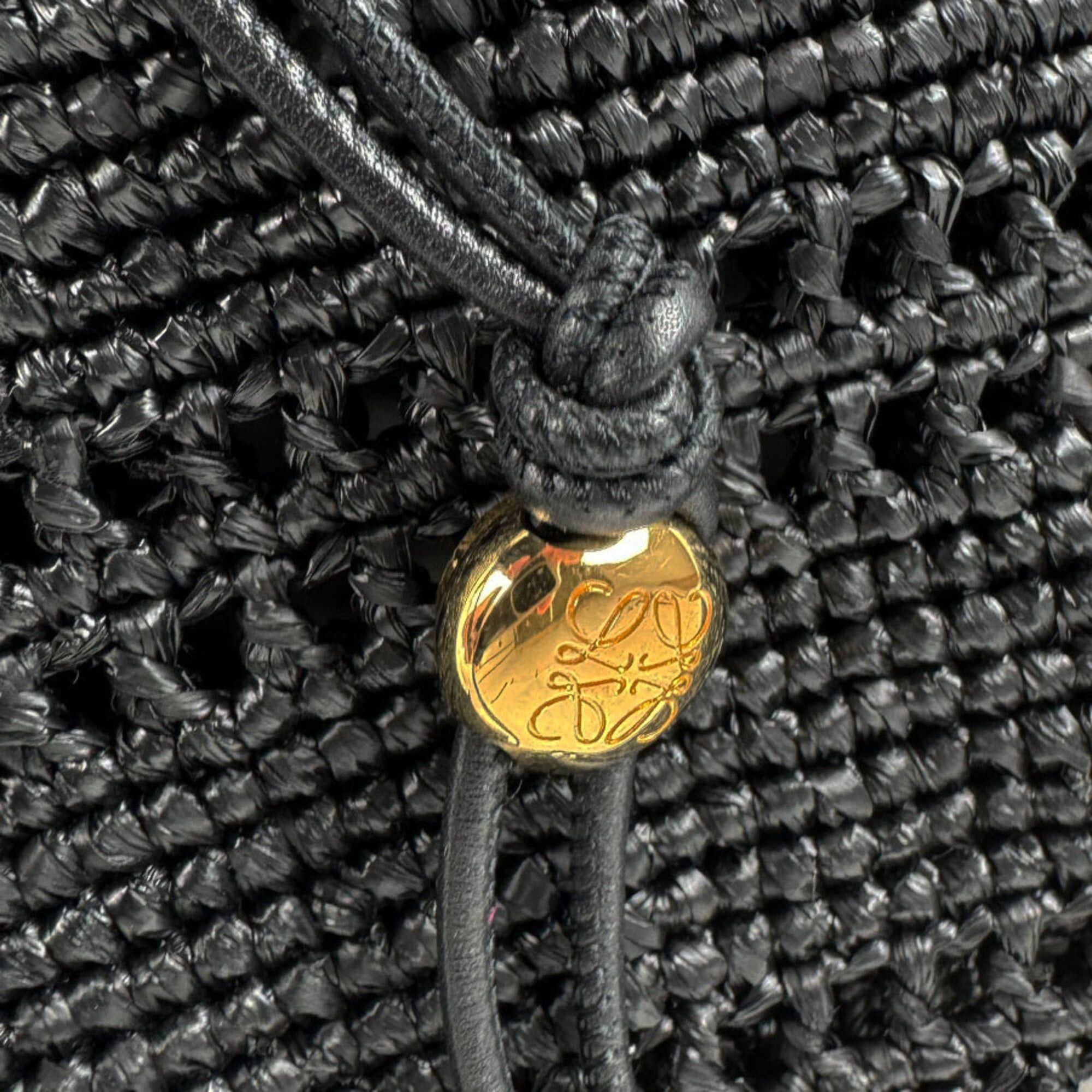 Loewe Loewe Shoulder Bag with Drawstring Pocket, Raffia, Black, Men's & Women's z10999 Size ONE SIZE - 13 Thumbnail