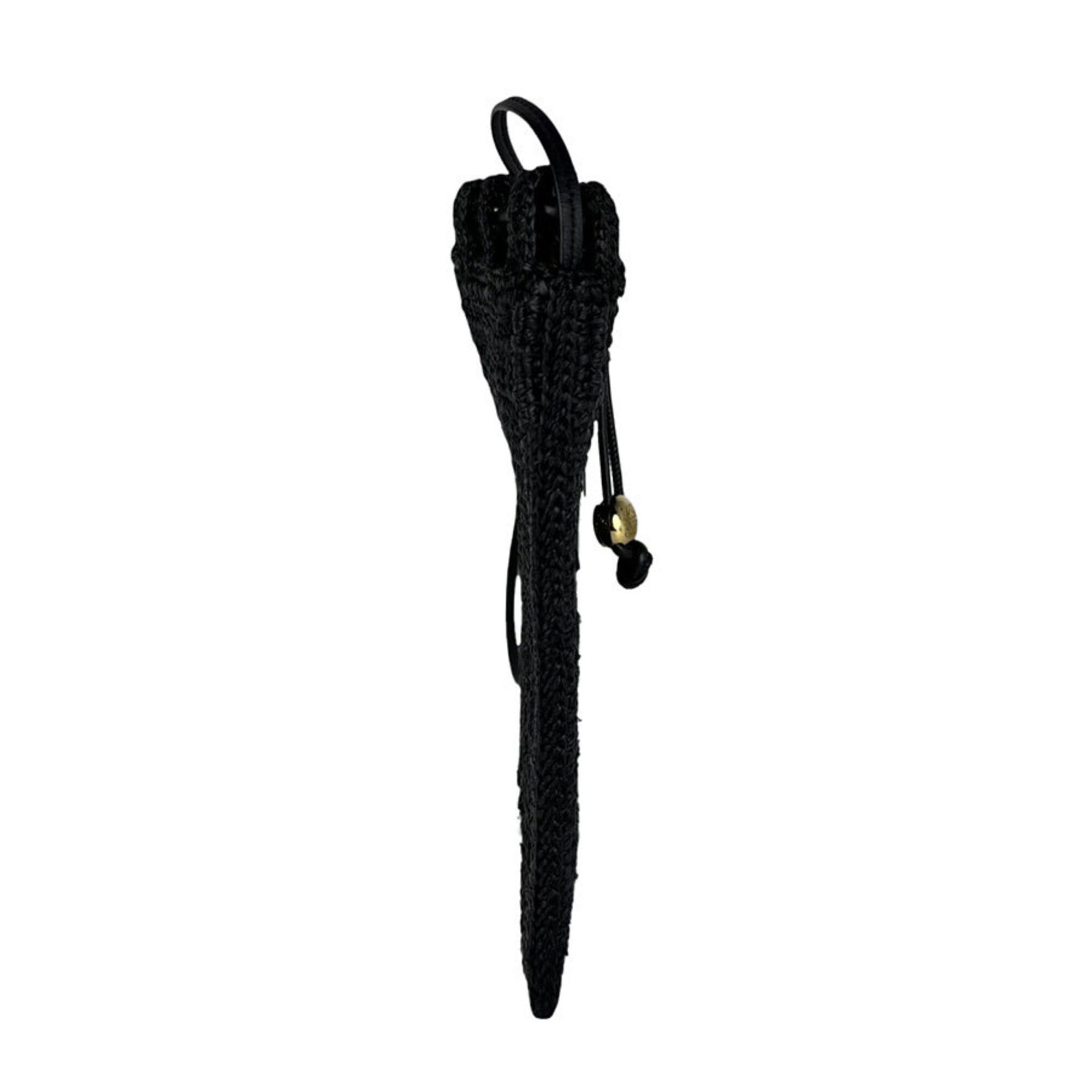 Loewe Loewe Shoulder Bag with Drawstring Pocket, Raffia, Black, Men's & Women's z10999 Size ONE SIZE - 2 Thumbnail