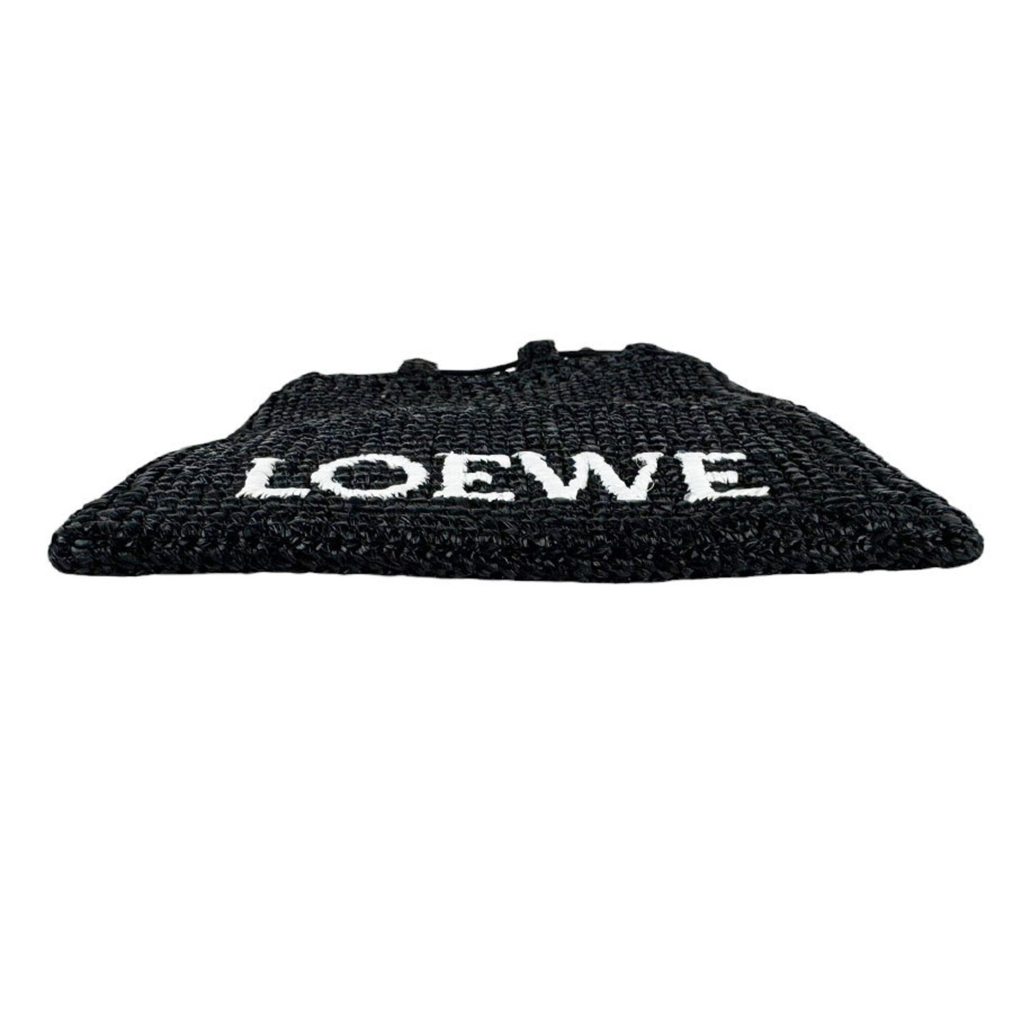 Loewe Loewe Shoulder Bag with Drawstring Pocket, Raffia, Black, Men's & Women's z10999 Size ONE SIZE - 4 Thumbnail