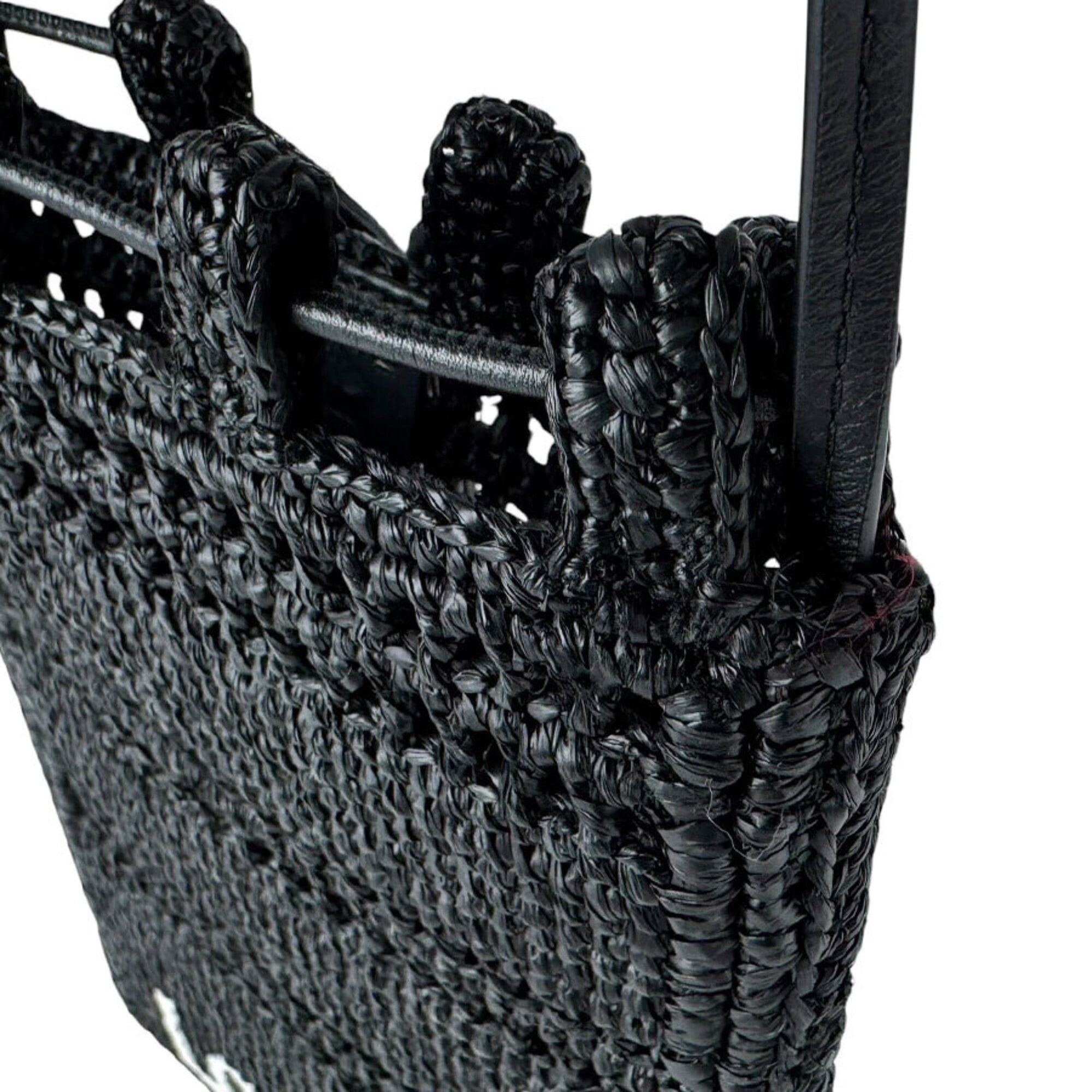 Loewe Loewe Shoulder Bag with Drawstring Pocket, Raffia, Black, Men's & Women's z10999 Size ONE SIZE - 6 Thumbnail