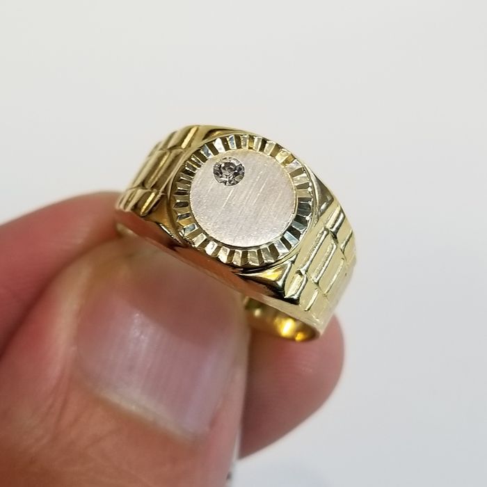 10k Solid Gold 10K Gold Rolex Style Signet Ring Solid Gold | Grailed