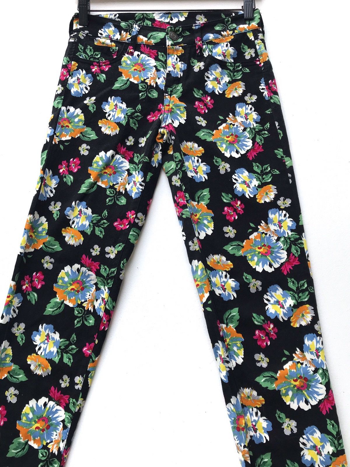 Japanese Brand JAPANESE BRAND LOWRY FARM FLORAL DESIGN SUPER SKINNY STRECH Size US 27 - 2 Thumbnail