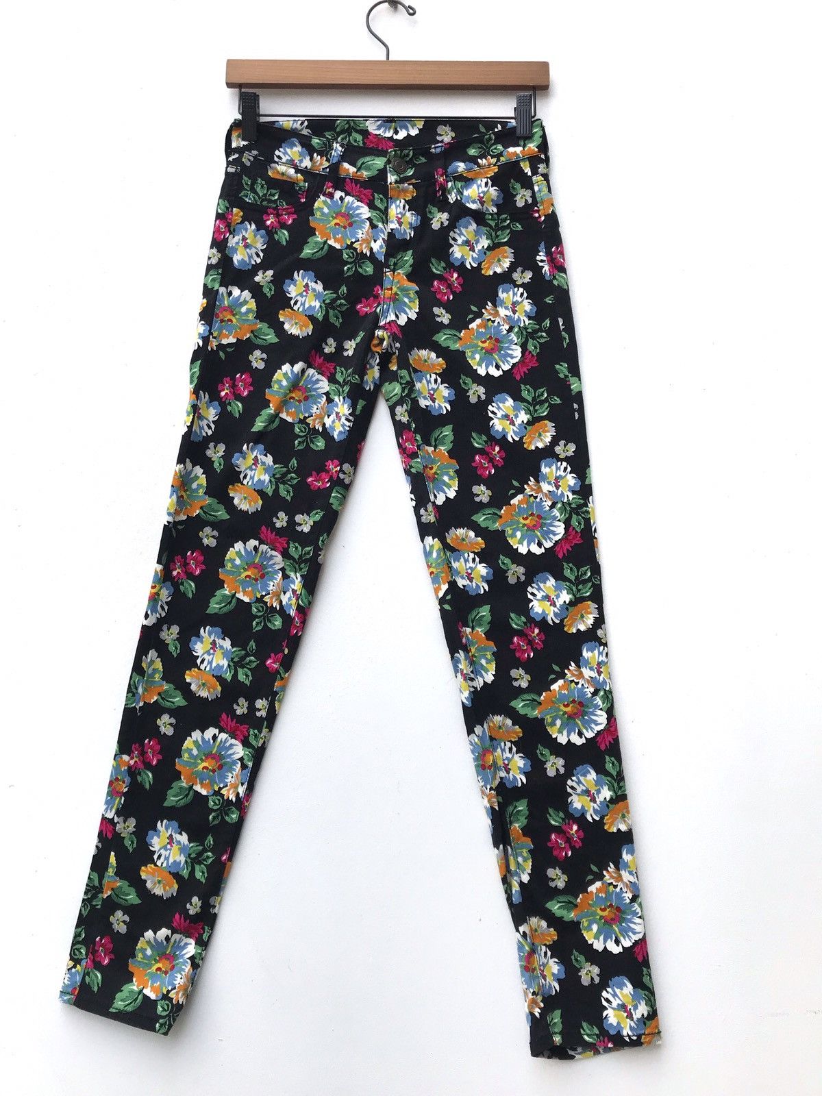 Japanese Brand JAPANESE BRAND LOWRY FARM FLORAL DESIGN SUPER SKINNY STRECH Size US 27 - 1 Thumbnail