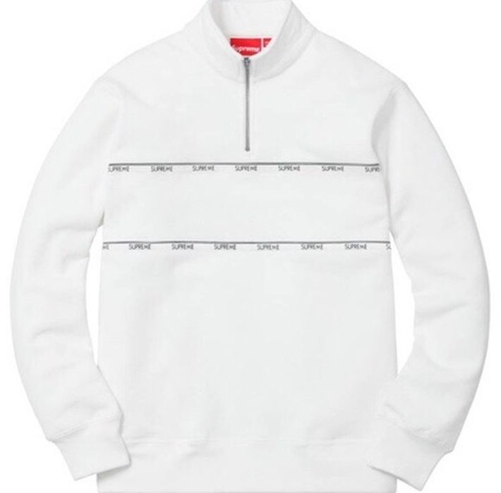 Supreme Supreme Logo Tape Stripe Half Zip | Grailed