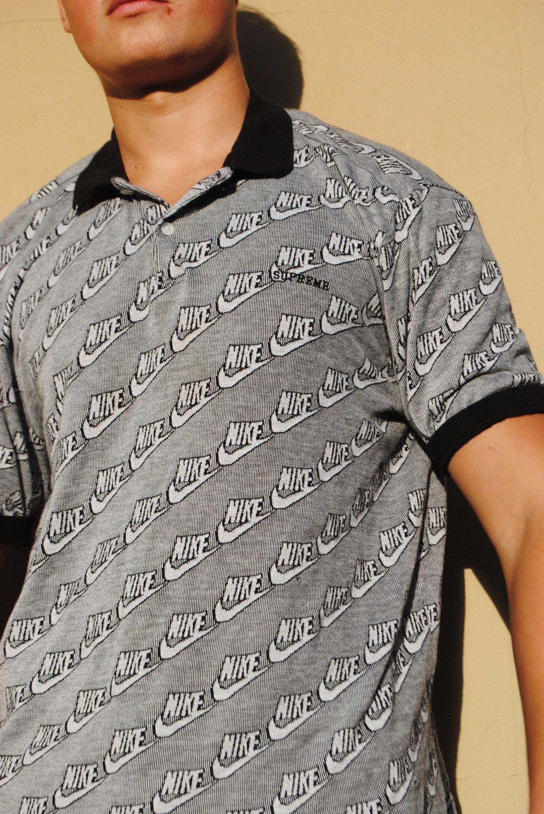 Nike Supreme Nike Supreme Jacquard Polo Shirt Black Grailed