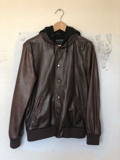 Obey faux leather hot sale jacket mens