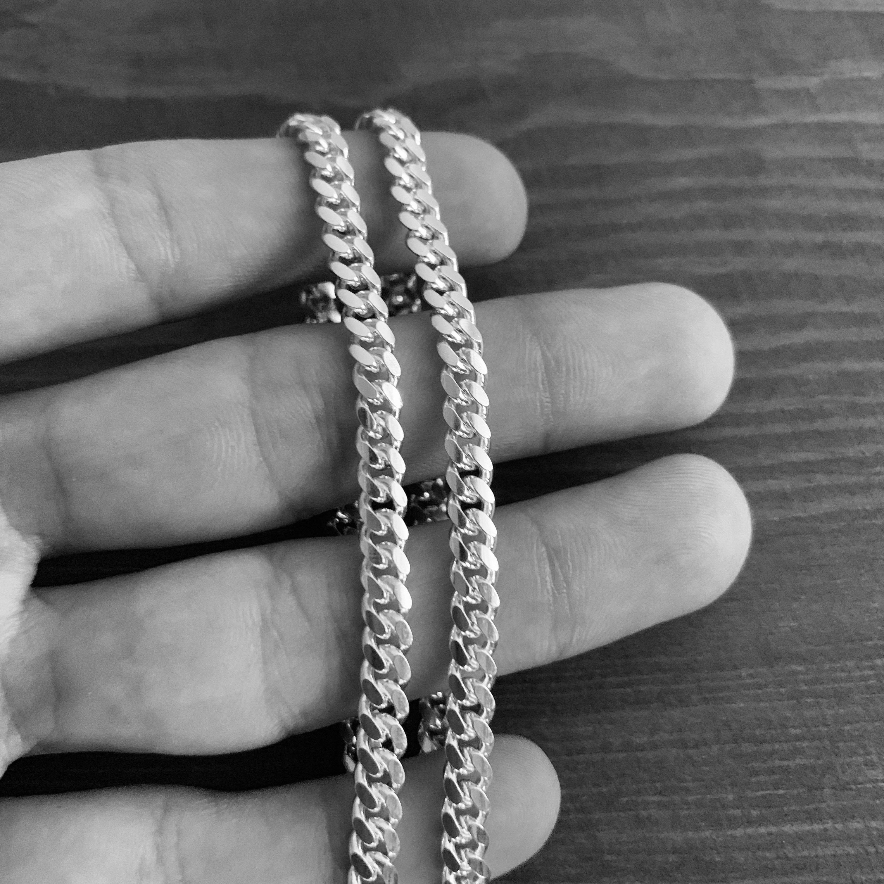 Sterling Silver Cuban link Chain Necklace Cuban Size ONE SIZE - 4 Preview