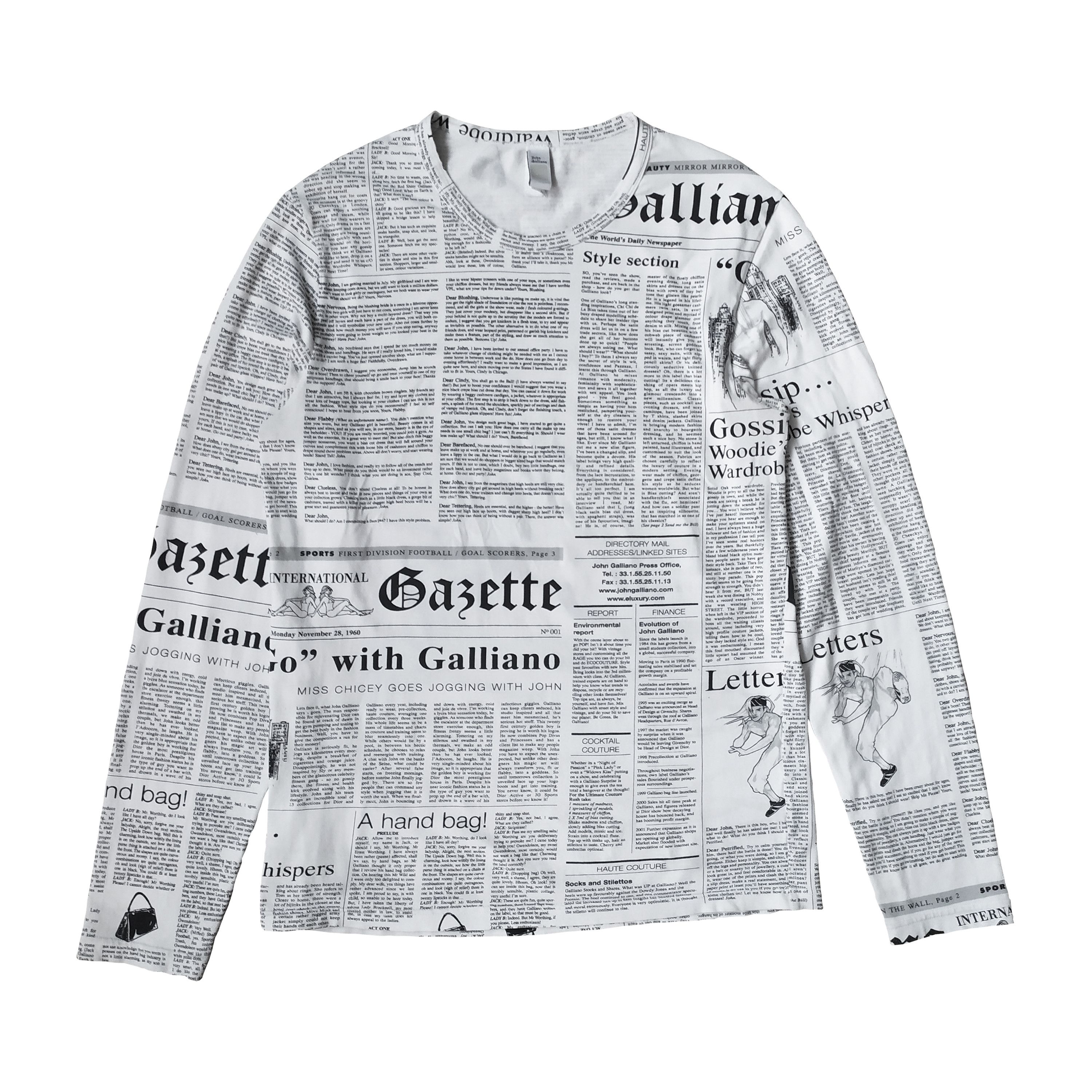 JOHN GALLIANO newspaper print polo