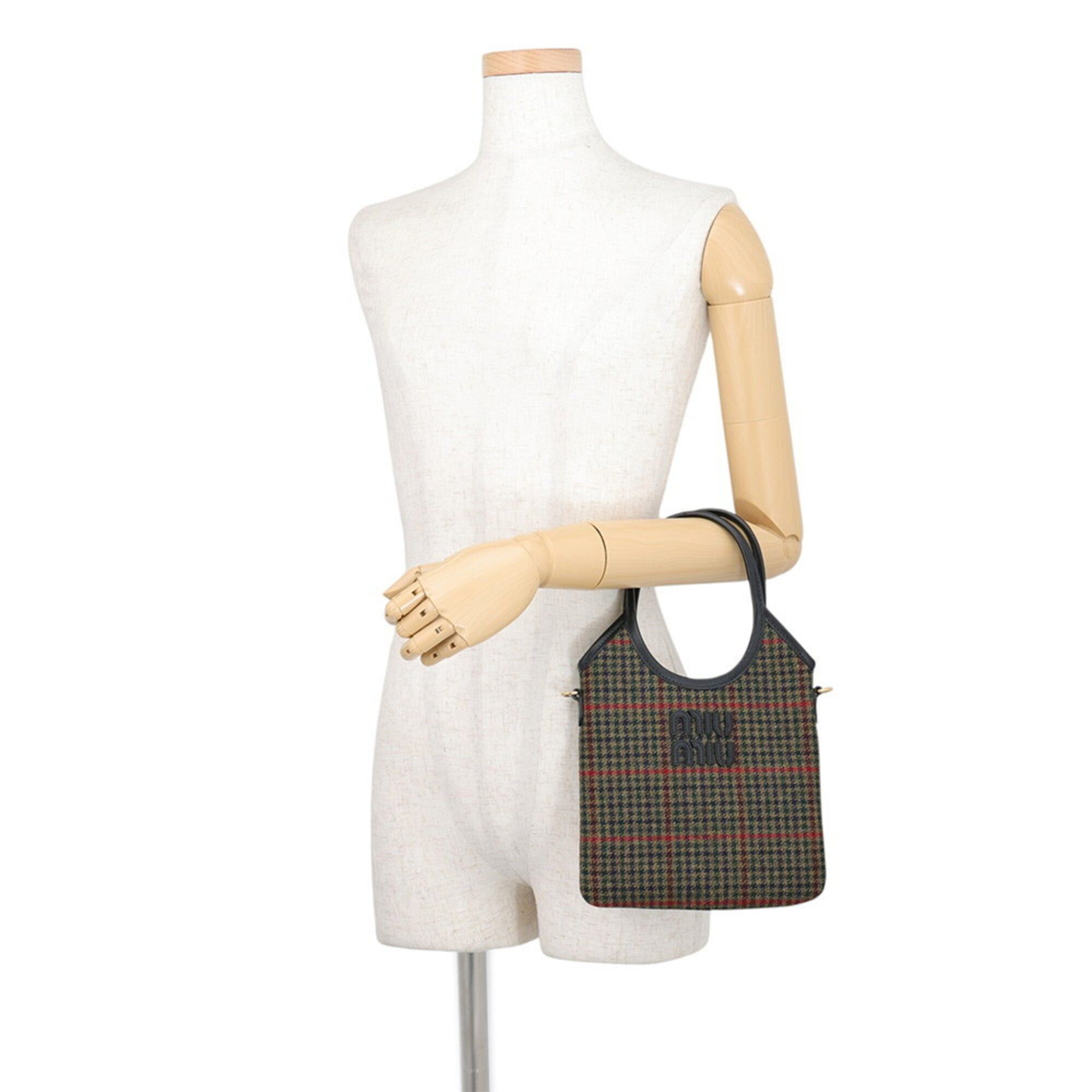 Miu Miu Miu Miu Miu Ivy Mini Fabric Leather Handbag 5BA281 2-way Size ONE SIZE - 4 Thumbnail