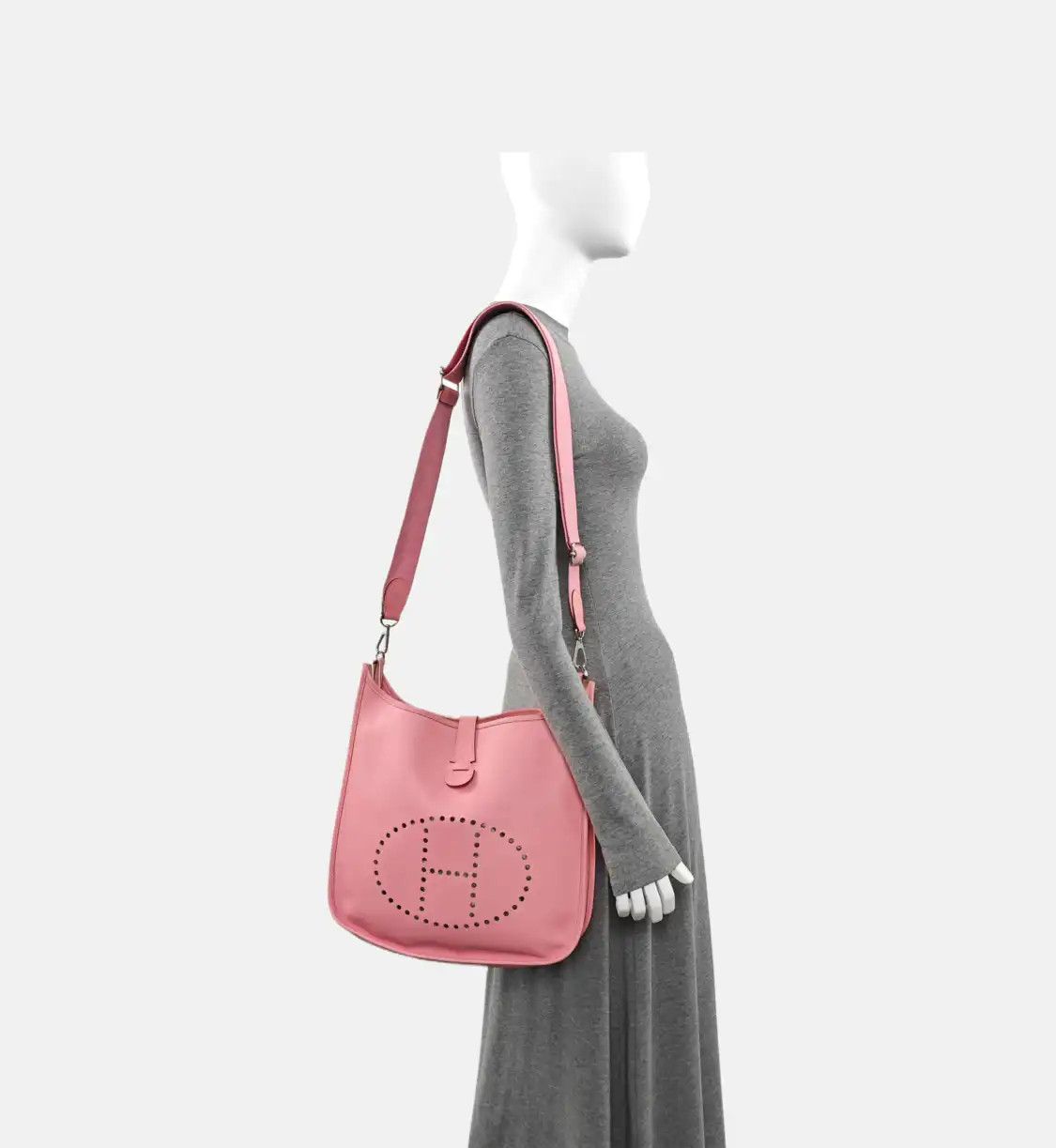 Hermes Hermes Evelyne GM Rose Confetti Epsom cowhide leather cutout Evelyne shoulder ba Size ONE SIZE - 2 Thumbnail