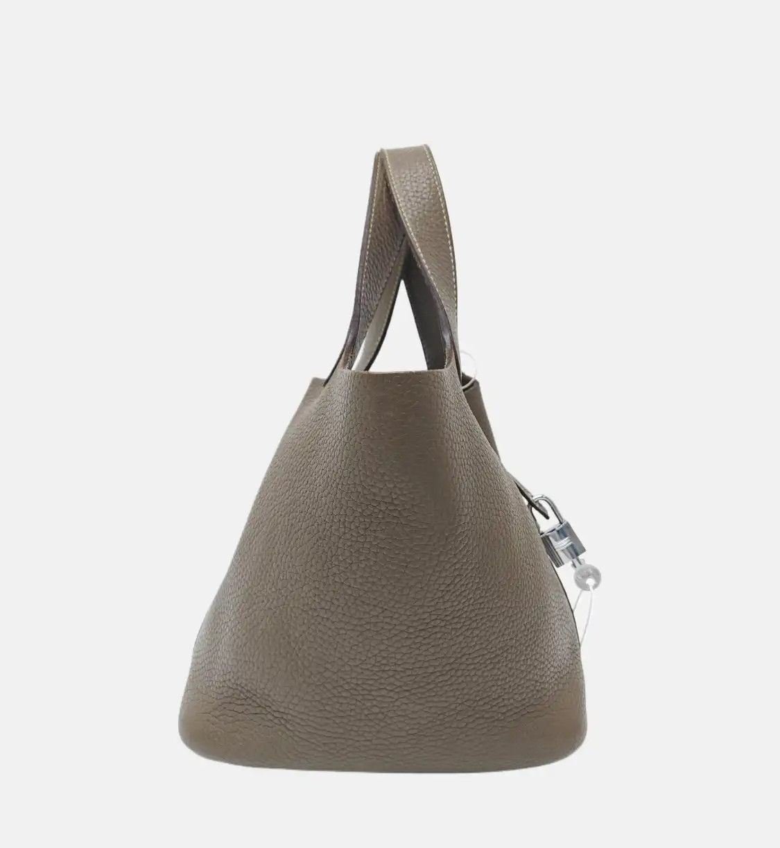 Hermes Hermes Picotin Lock 18 Etoupe Clemence cowhide leather picotin handbag silver ha Size ONE SIZE - 4 Thumbnail