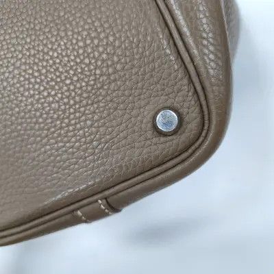 Hermes Hermes Picotin Lock 18 Etoupe Clemence cowhide leather picotin handbag silver ha Size ONE SIZE - 13 Thumbnail