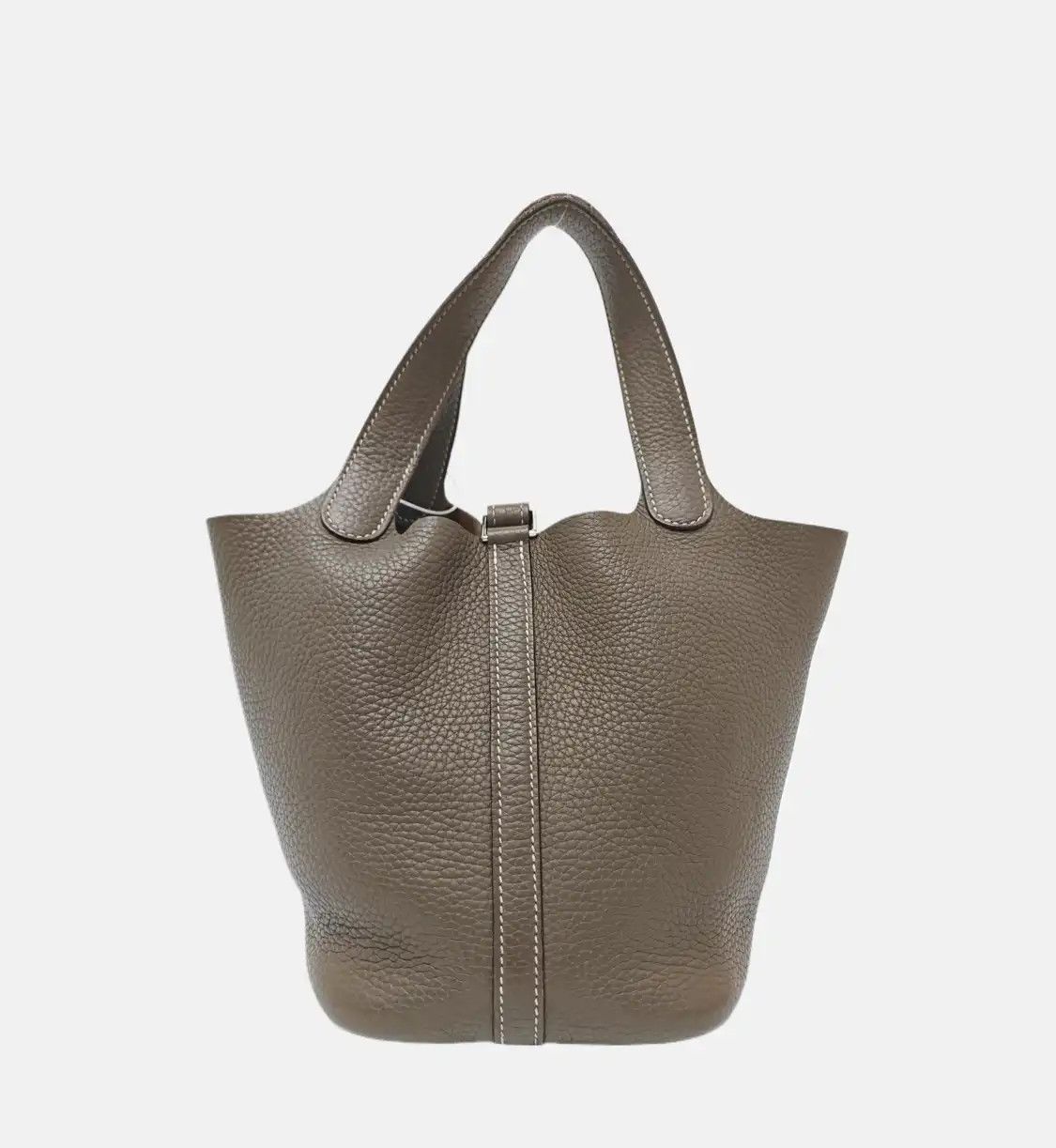 Hermes Hermes Picotin Lock 18 Etoupe Clemence cowhide leather picotin handbag silver ha Size ONE SIZE - 5 Thumbnail