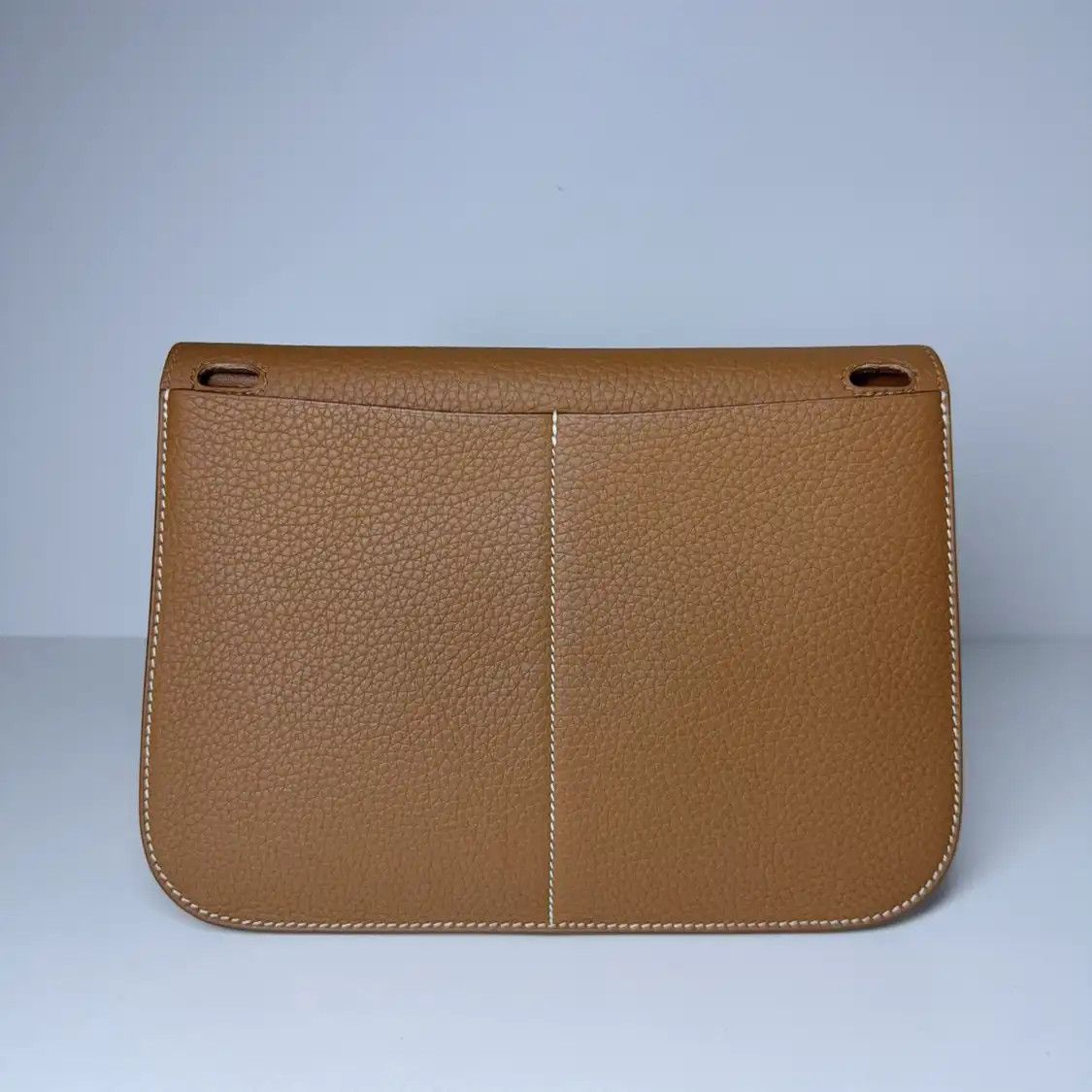 Hermes Hermes Halzan 25 Gold Brown Clemence cowhide leather shoulder bag silver hardwar Size ONE SIZE - 4 Thumbnail