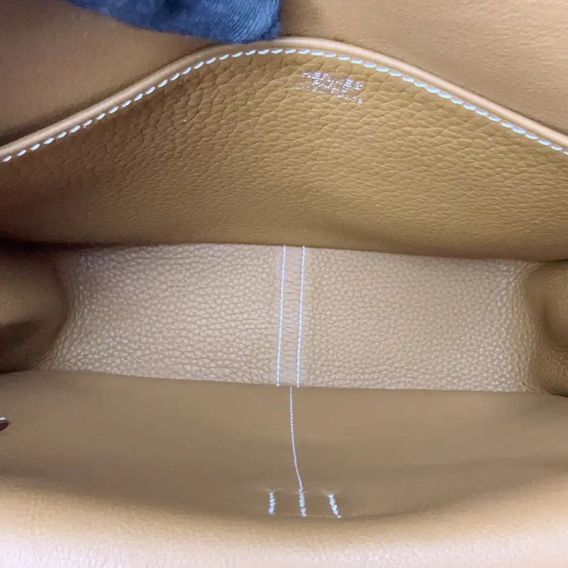 Hermes Hermes Halzan 25 Gold Brown Clemence cowhide leather shoulder bag silver hardwar Size ONE SIZE - 6 Thumbnail