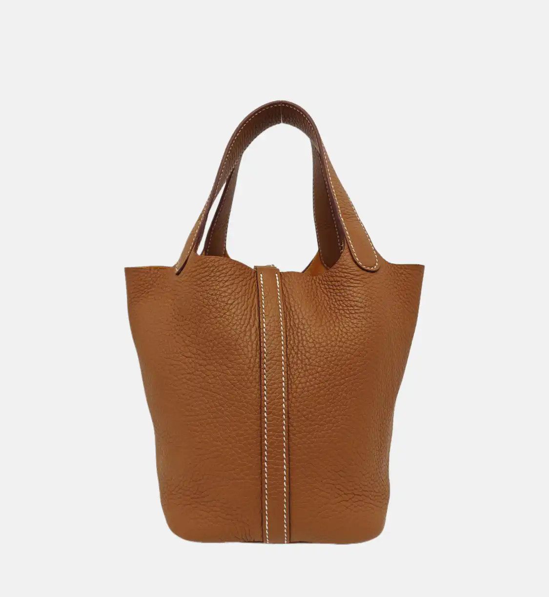 Hermes Hermes Picotin Lock 18 Gold Brown Clemence cowhide leather picotin handbag silve Size ONE SIZE - 5 Thumbnail