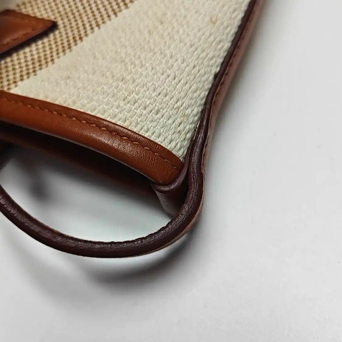 Hermes Hermes Cabas H En Biais Vanilla canvas jacquard shoulder bag handbag Z Size ONE SIZE - 14 Thumbnail