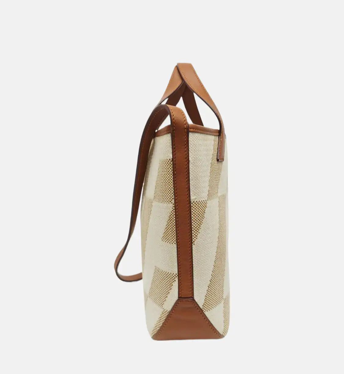 Hermes Hermes Cabas H En Biais Vanilla canvas jacquard shoulder bag handbag Z Size ONE SIZE - 3 Thumbnail