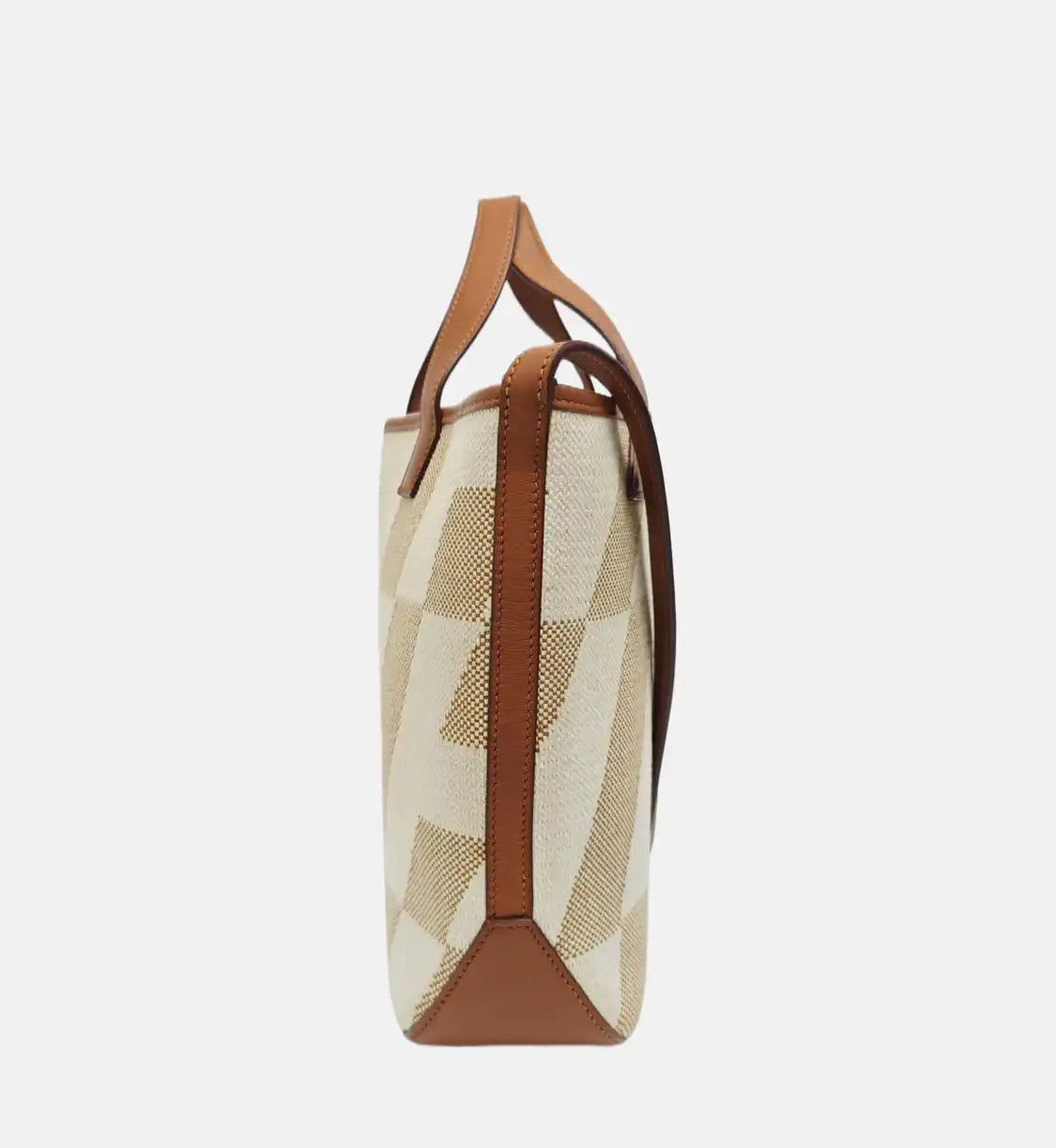 Hermes Hermes Cabas H En Biais Vanilla canvas jacquard shoulder bag handbag Z Size ONE SIZE - 4 Thumbnail