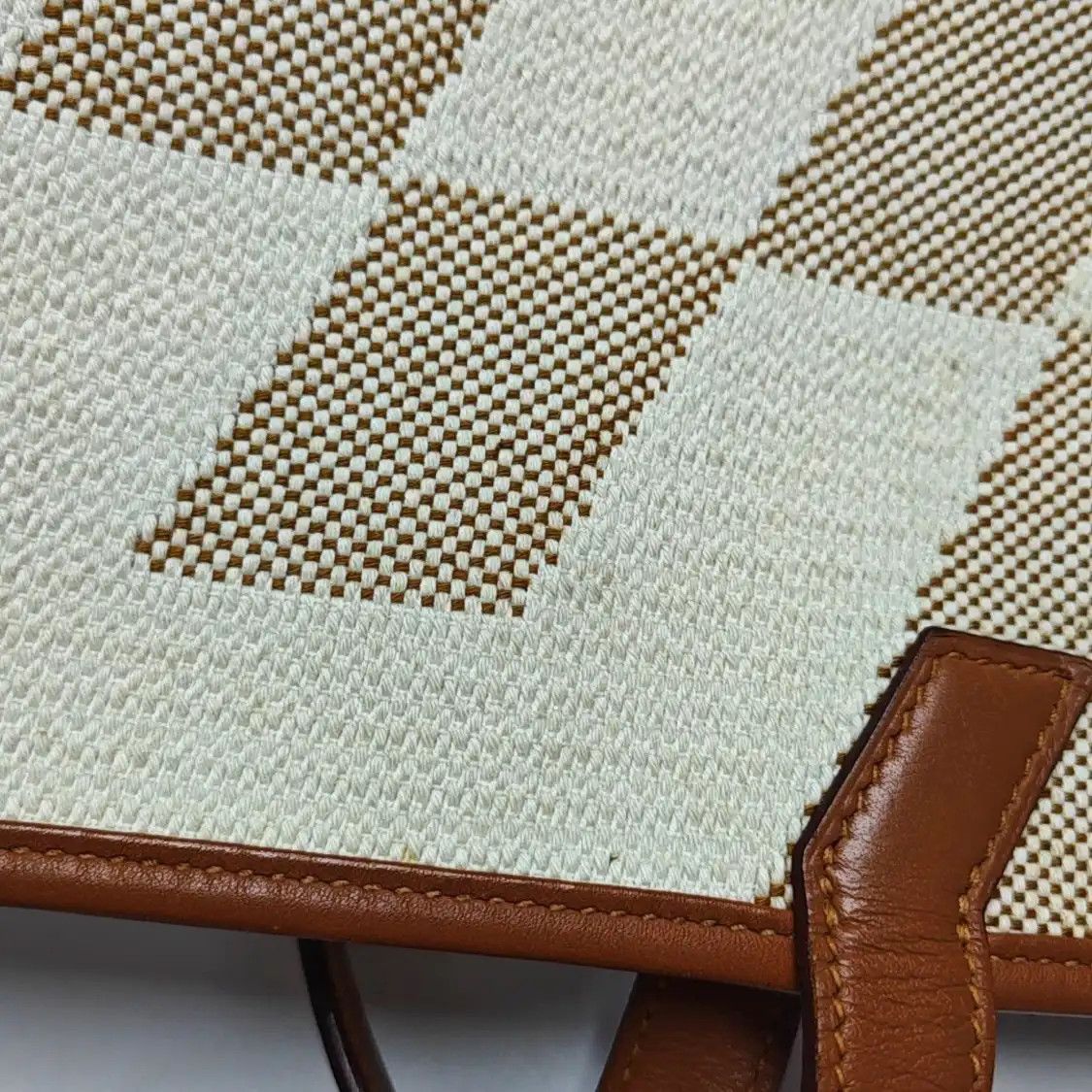 Hermes Hermes Cabas H En Biais Vanilla canvas jacquard shoulder bag handbag Z Size ONE SIZE - 9 Thumbnail