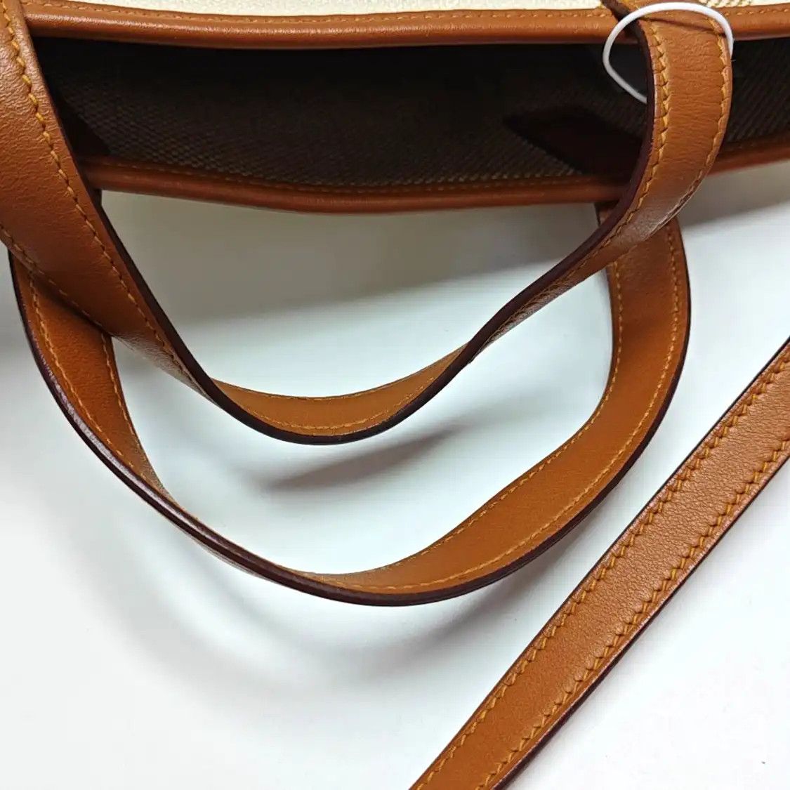 Hermes Hermes Cabas H En Biais Vanilla canvas jacquard shoulder bag handbag Z Size ONE SIZE - 10 Thumbnail