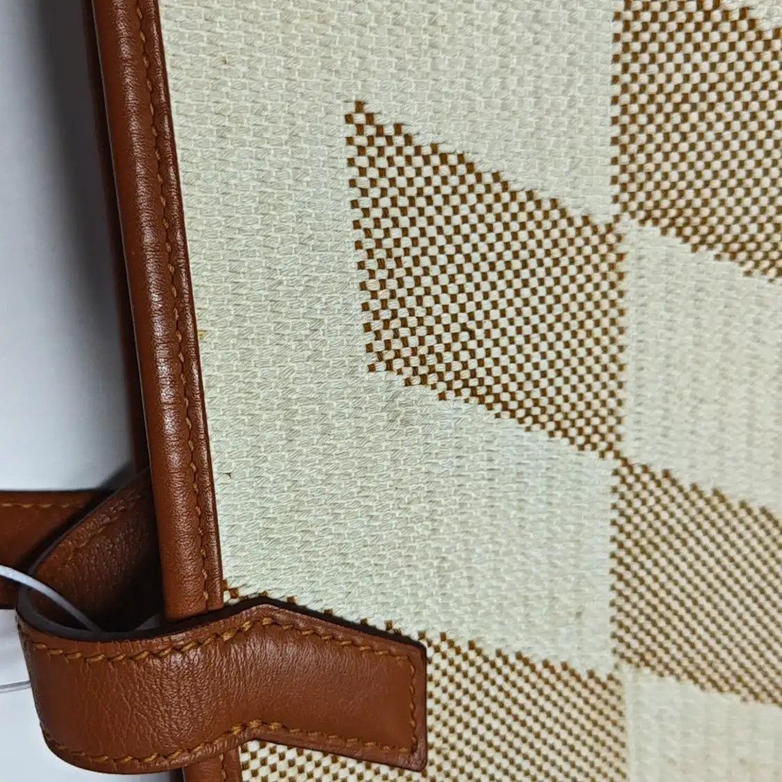 Hermes Hermes Cabas H En Biais Vanilla canvas jacquard shoulder bag handbag Z Size ONE SIZE - 12 Thumbnail