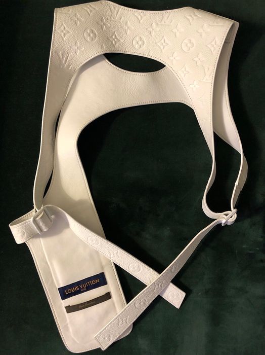Louis Vuitton White Virgil Abloh Taurillon Empreinte Monogram Cut Away Vest