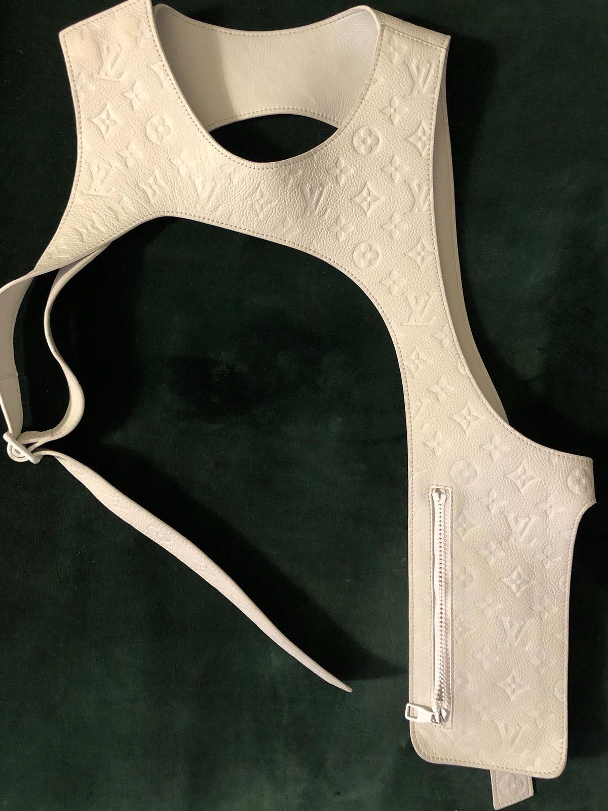 Louis Vuitton White Monogram Leather Cut Away Vest SS19 c/o Virgil