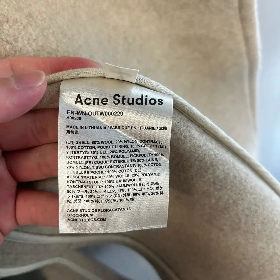 Acne Studios M Size Light Grey Wool Women's Coat in Gray, Women's — image 5 of 5