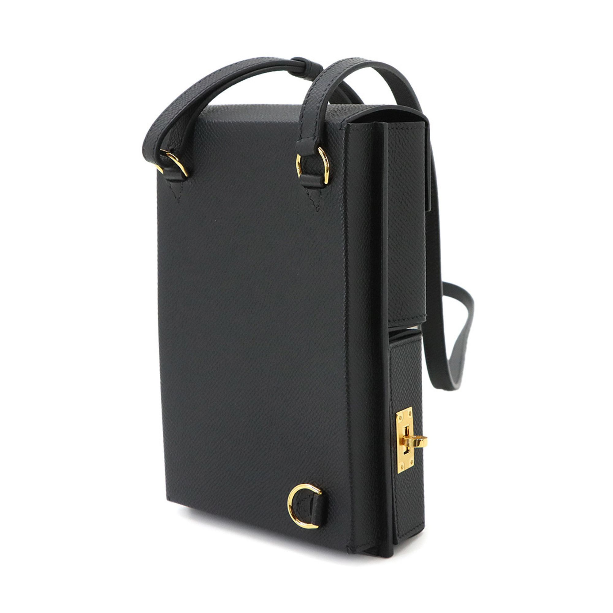 Hermes Hermes Kelly Multipocket To Go Handbag Pouch, Epsom Leather, Black, Shoulder Bag, W Stamp, Gold Hardware. Size ONE SIZE - 4 Thumbnail