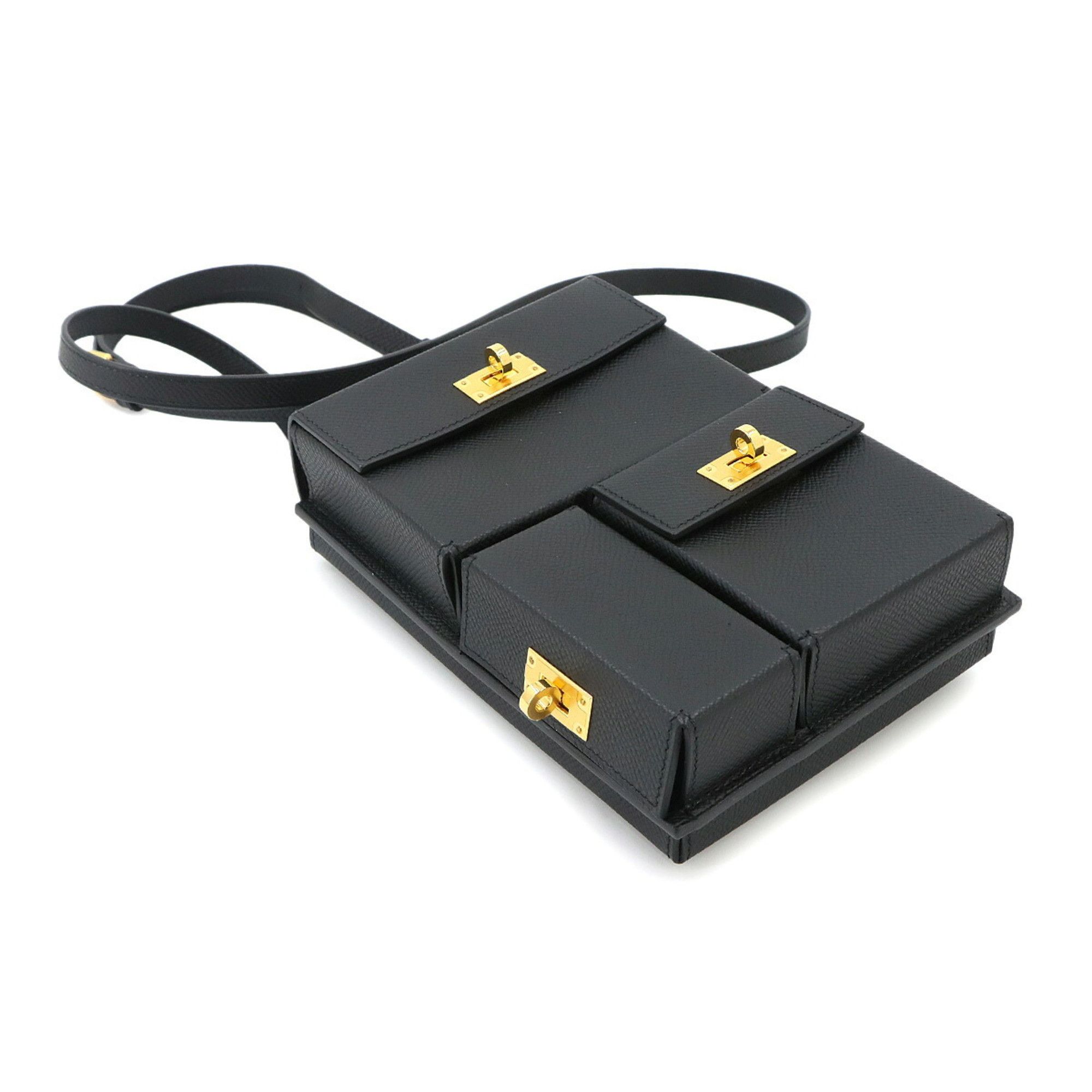 Hermes Hermes Kelly Multipocket To Go Handbag Pouch, Epsom Leather, Black, Shoulder Bag, W Stamp, Gold Hardware. Size ONE SIZE - 5 Thumbnail