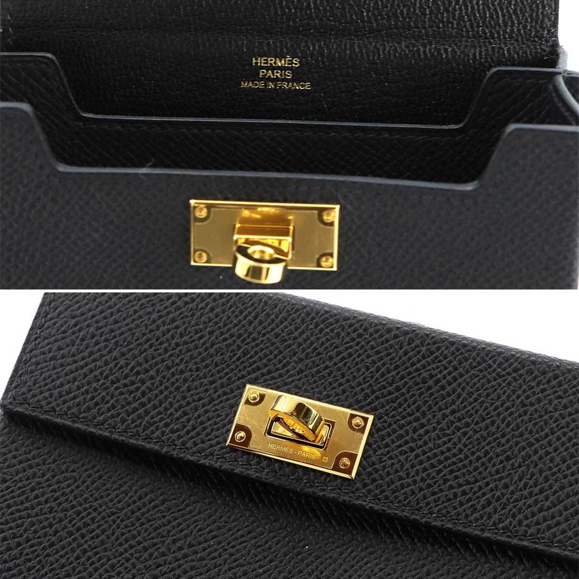 Hermes Hermes Kelly Multipocket To Go Handbag Pouch, Epsom Leather, Black, Shoulder Bag, W Stamp, Gold Hardware. Size ONE SIZE - 8 Thumbnail