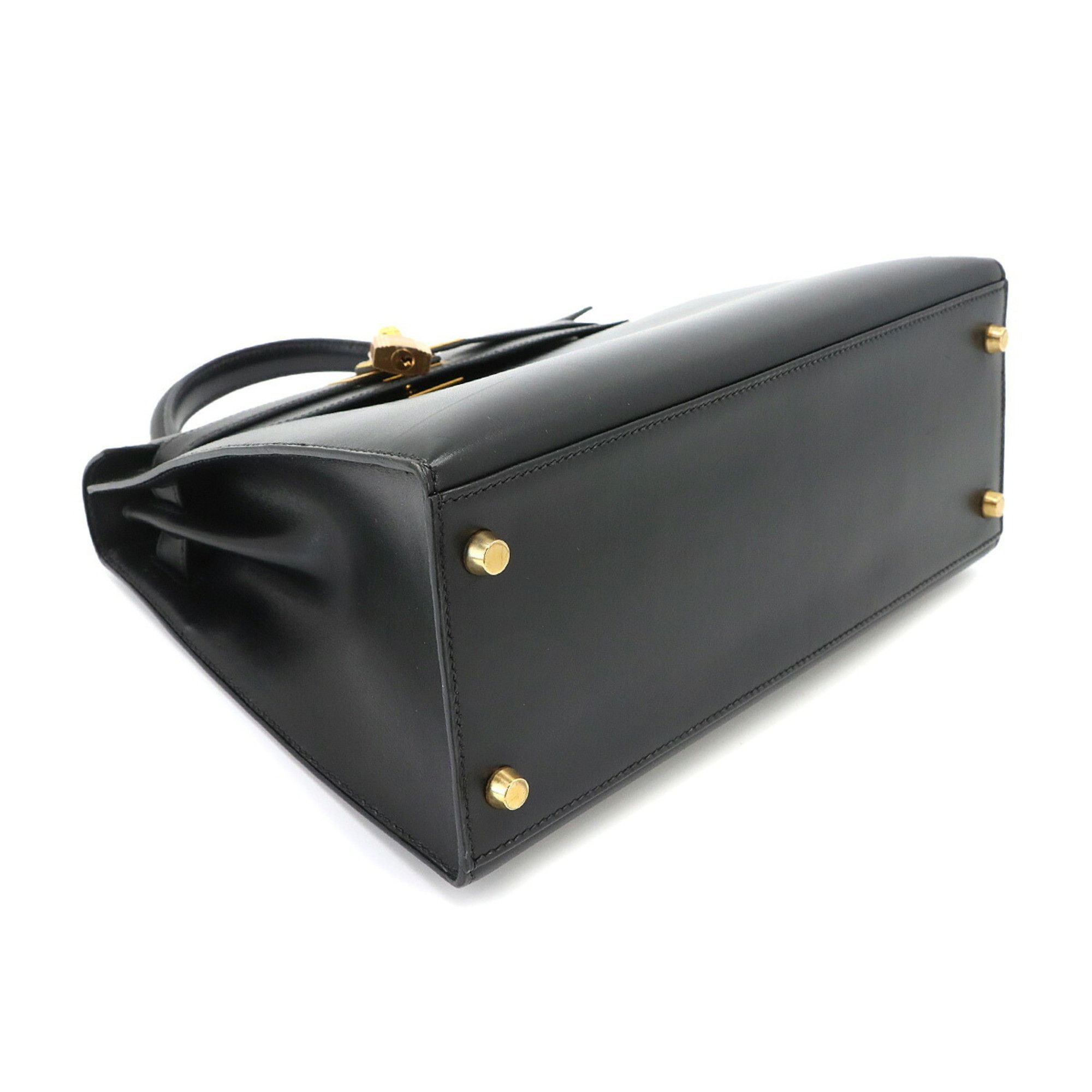 Hermes Hermes Kelly 28, Box Calf Leather, Black, 2-way Handbag/Shoulder Bag, □D Stamp, External Stitching, Gold Hardware. Size ONE SIZE - 5 Thumbnail