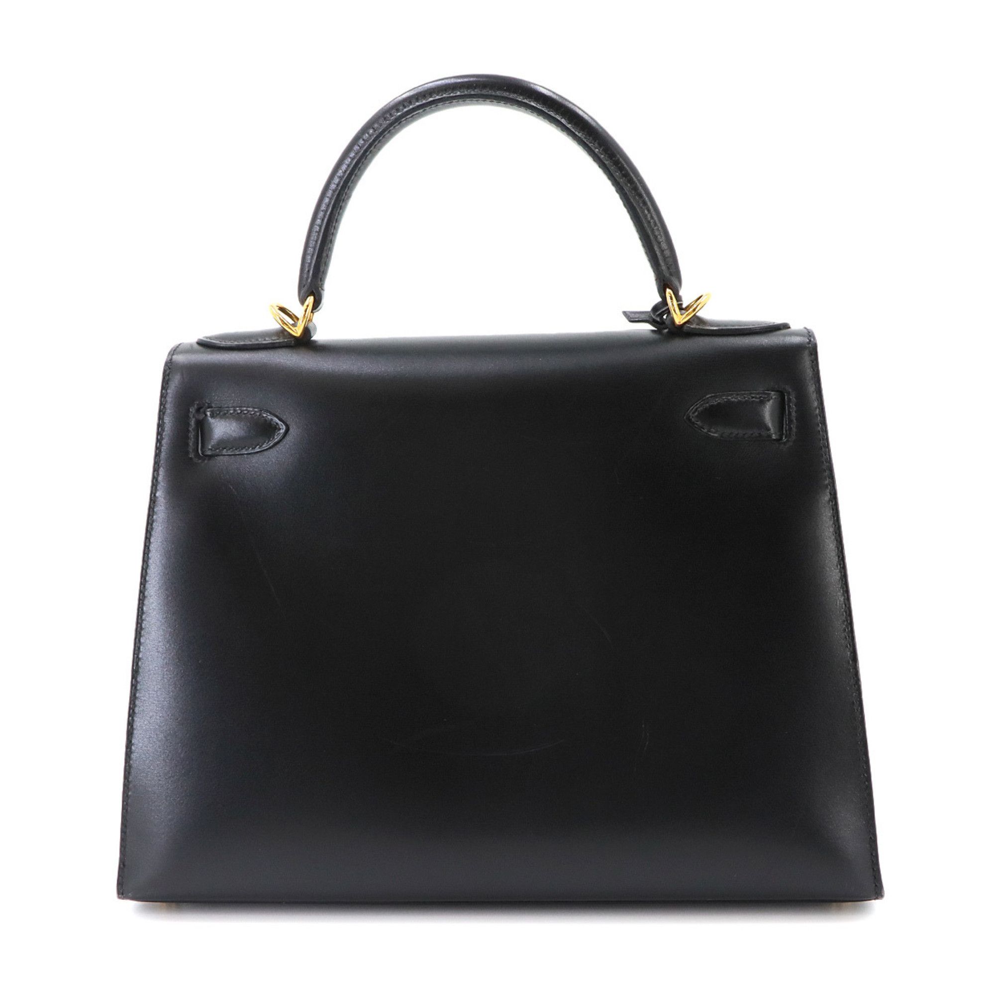 Hermes Hermes Kelly 28, Box Calf Leather, Black, 2-way Handbag/Shoulder Bag, □D Stamp, External Stitching, Gold Hardware. Size ONE SIZE - 3 Thumbnail