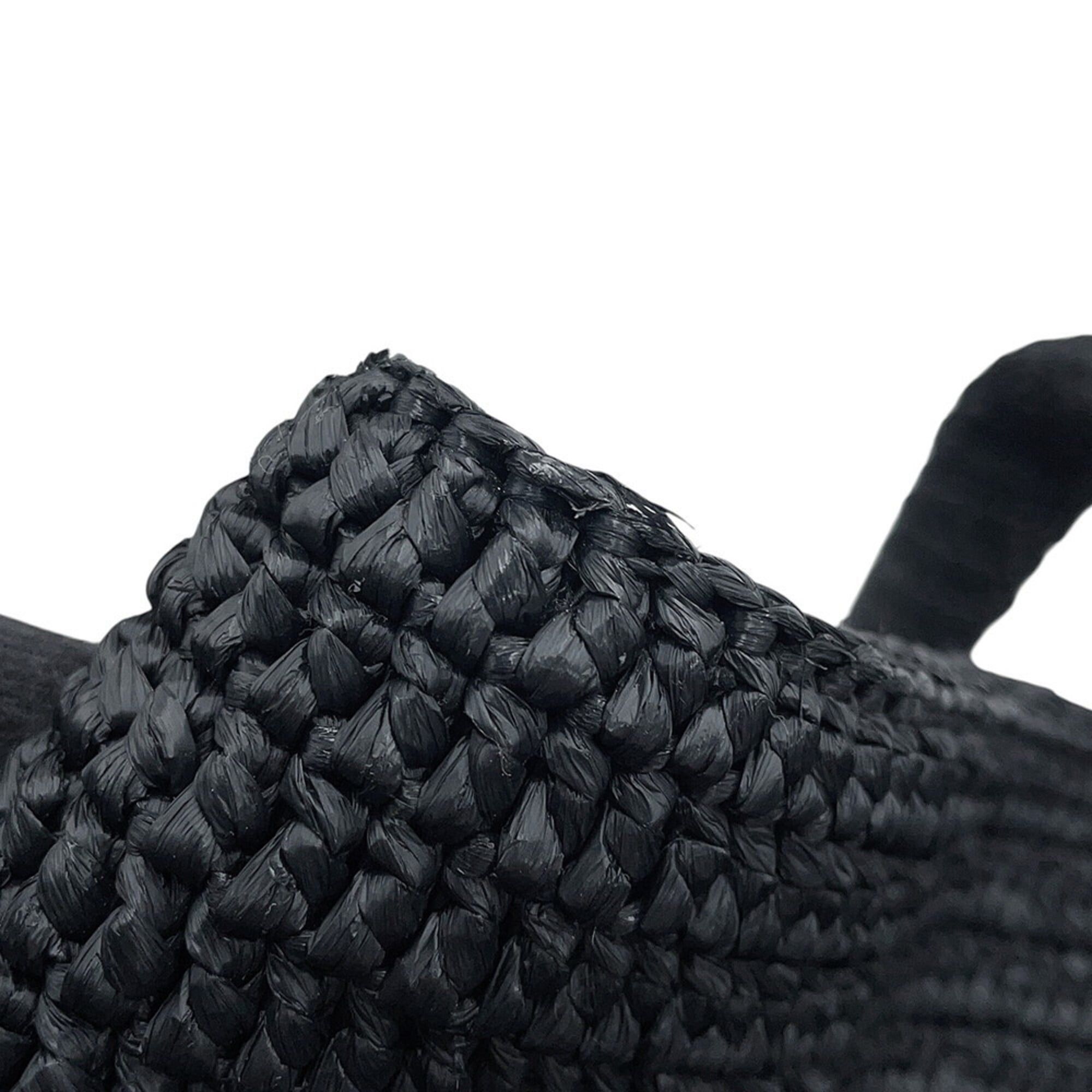 Yves Saint Laurent Yves Saint Laurent Saint Laurent Paris Raffia Tote Bag 756269 SAINT LAURENT PARIS Handbag Black Size ONE SIZE - 7 Thumbnail