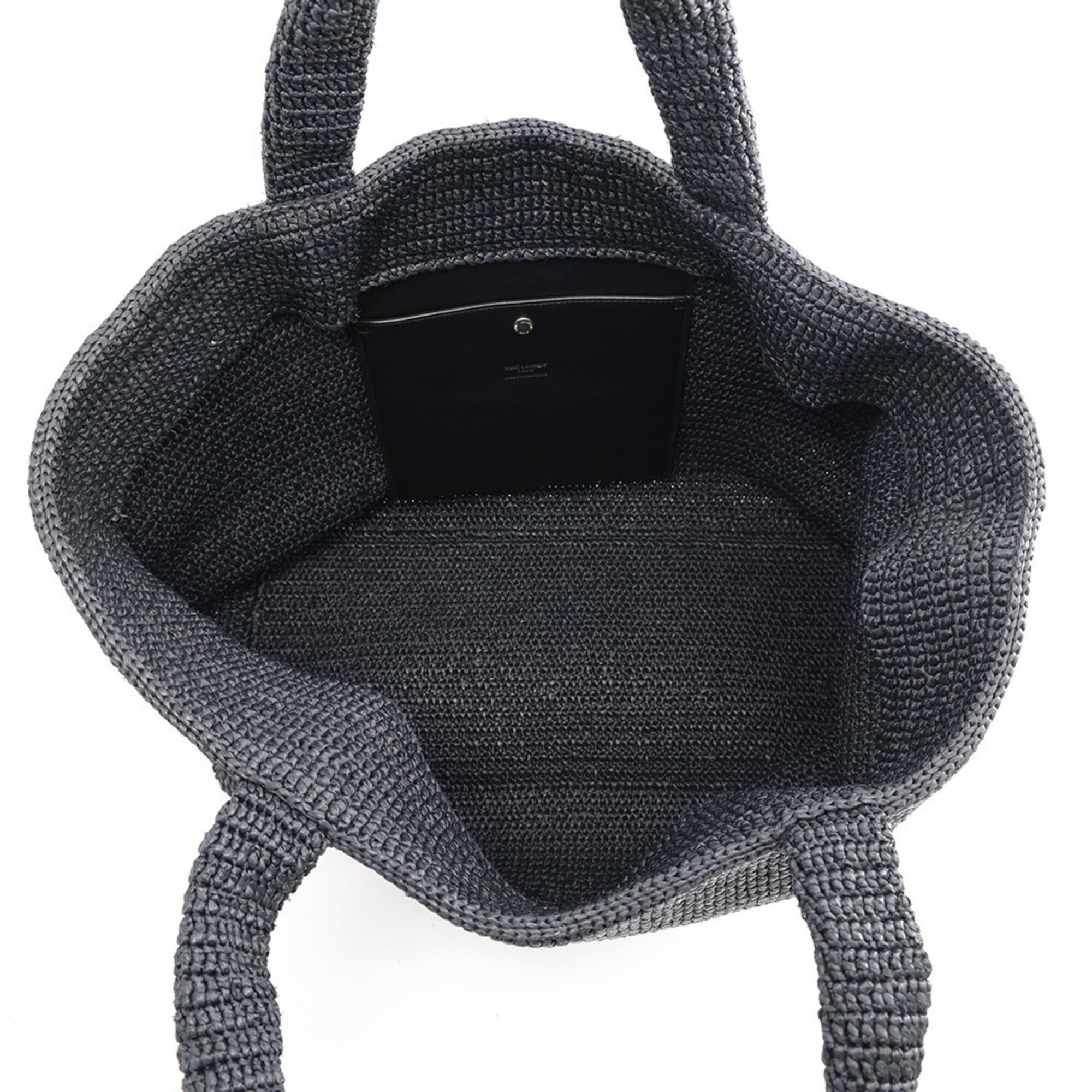 Yves Saint Laurent Yves Saint Laurent Saint Laurent Paris Raffia Tote Bag 756269 SAINT LAURENT PARIS Handbag Black Size ONE SIZE - 5 Thumbnail