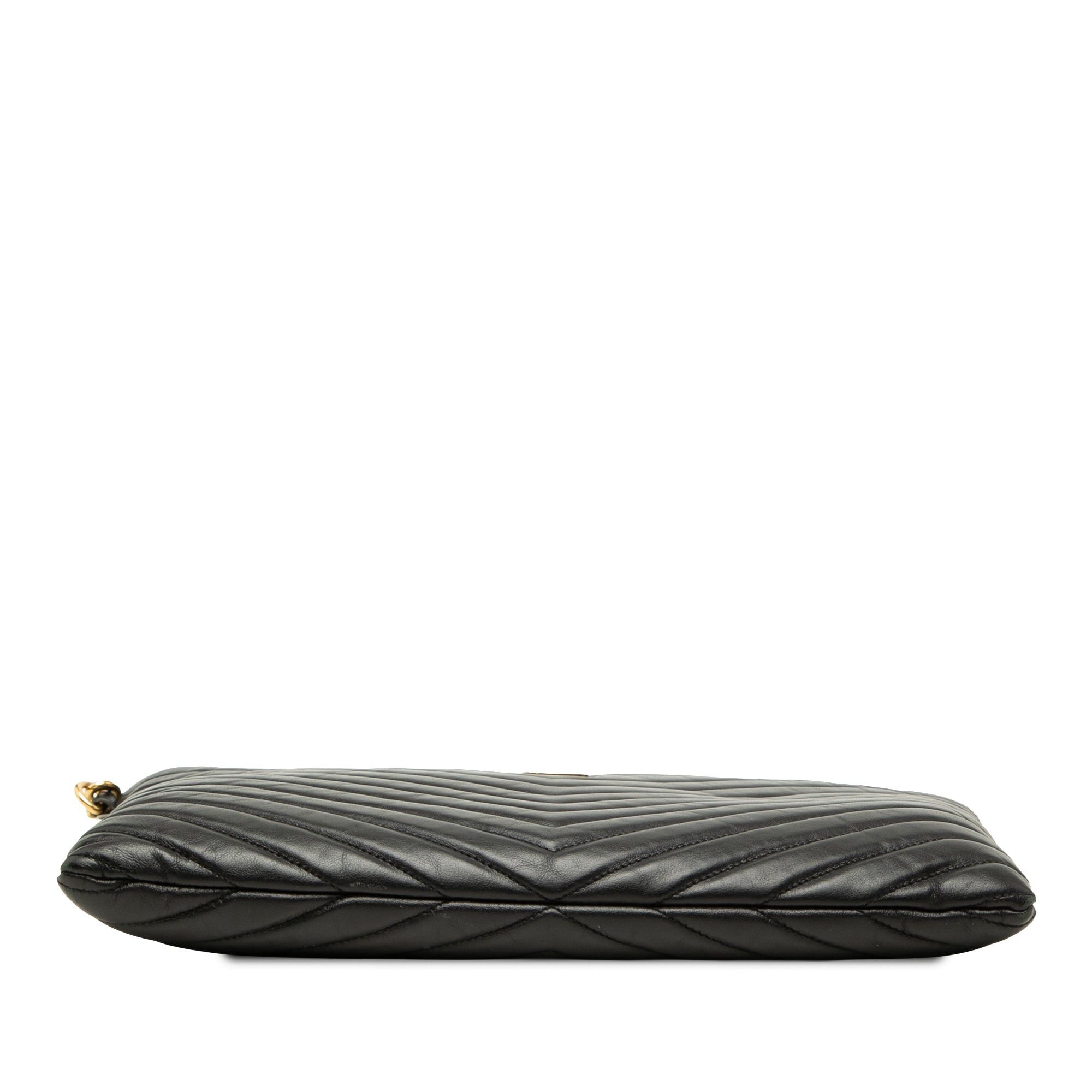 Saint Laurent Paris Chevron Calfskin Monogram Tablet Pouch Size ONE SIZE - 3 Thumbnail