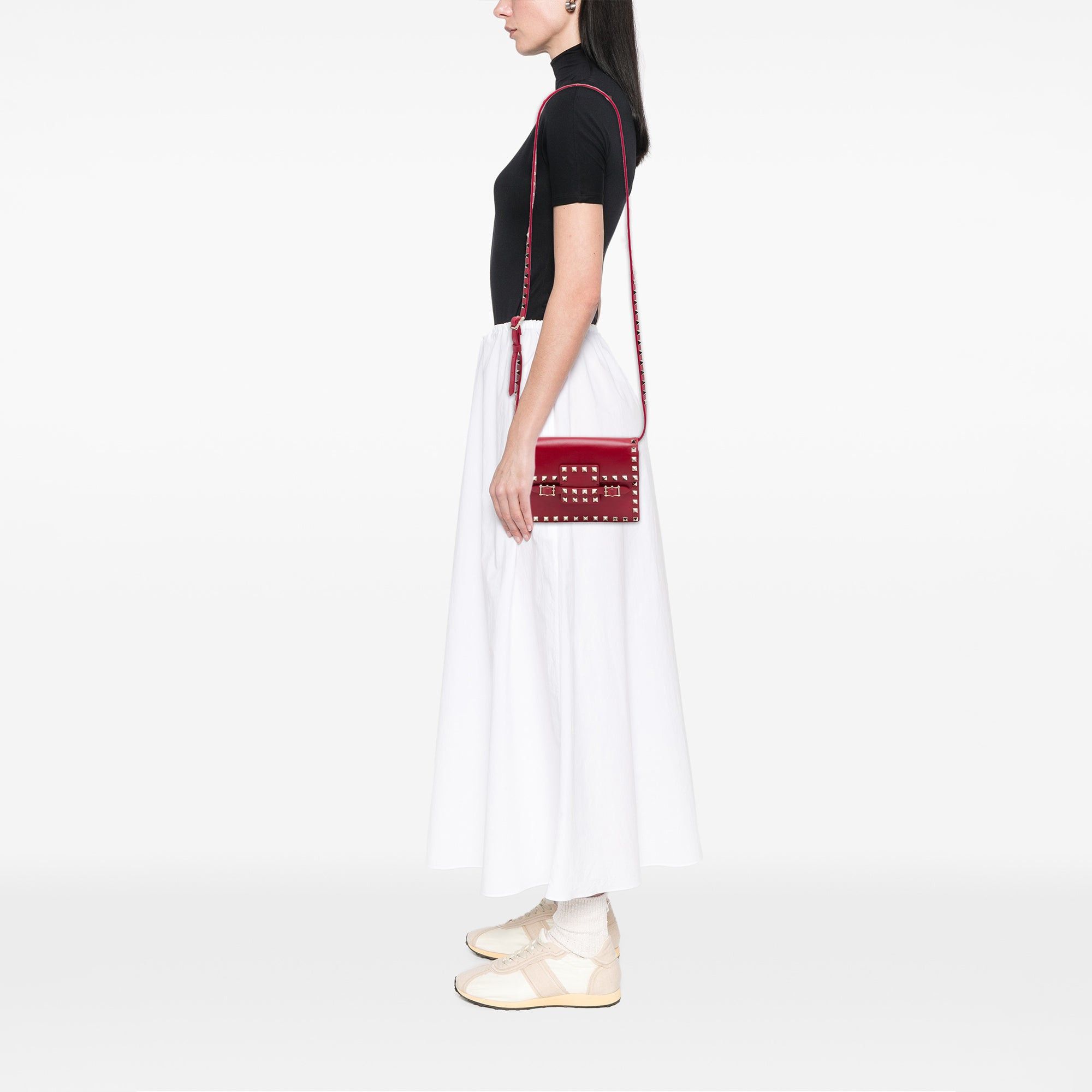 Valentino Calfskin Rockstud Buckled Flap Crossbody Size ONE SIZE - 6 Thumbnail