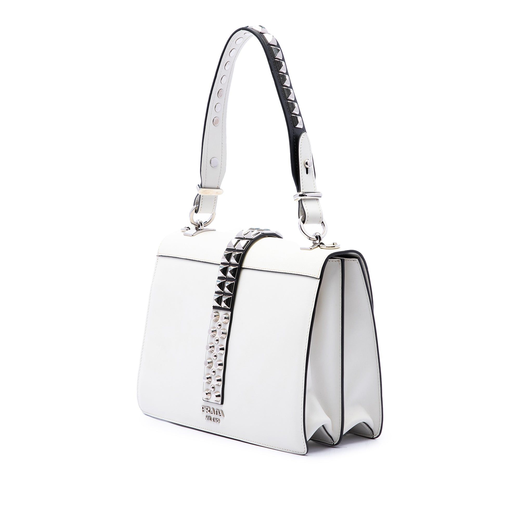 Prada City Calf and Saffiano Studded Elektra Satchel Size ONE SIZE - 2 Thumbnail