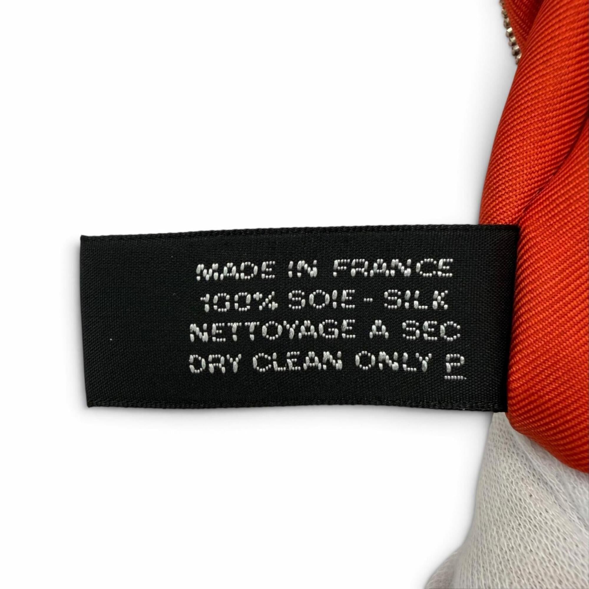 Hermes HERMES Silky City 33 PM La Marche du Zambeze (The March on the Zambezi River) 100% Silk Barenia Orange Poppy Fauve Shoulder Bag, X Stamp, Made in France, Women's, with Dust Bag Size ONE SIZE - 12 Thumbnail
