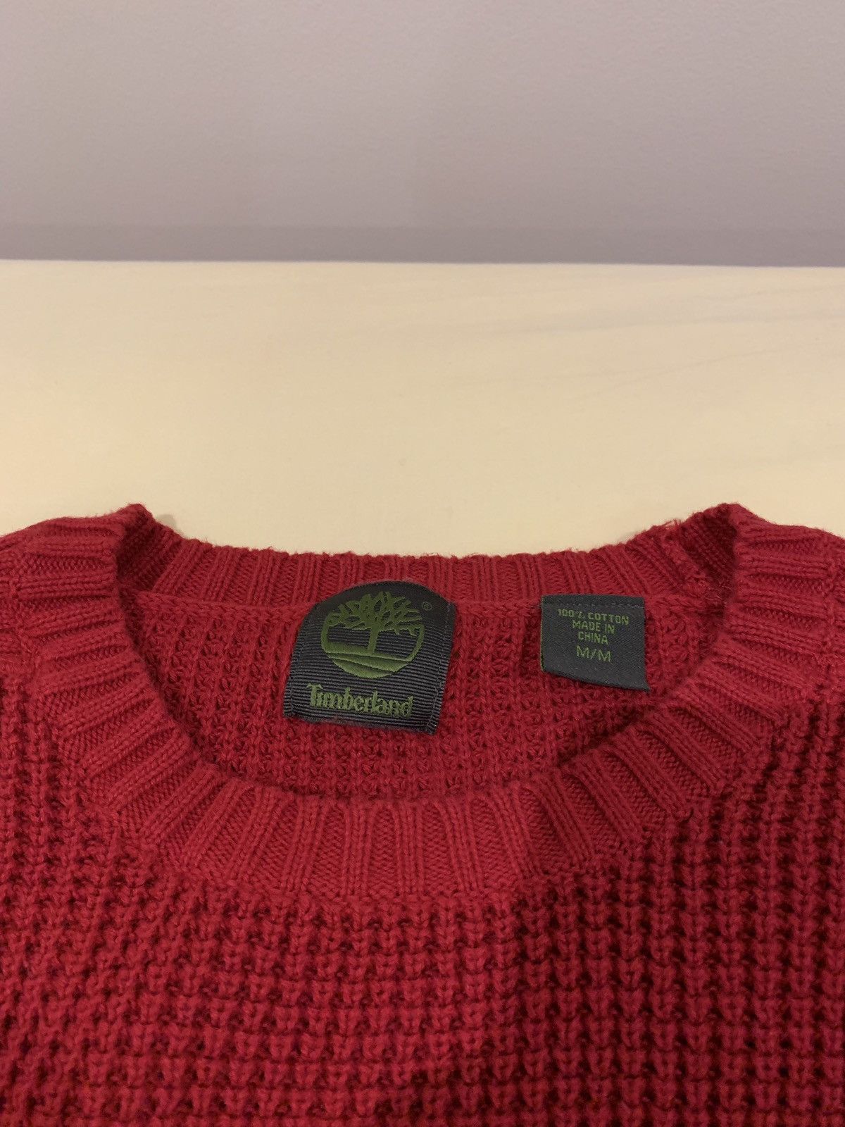 Timberland Timberland Red Waffle Knit Sweater M Size US M / EU 48-50 / 2 - 2 Thumbnail