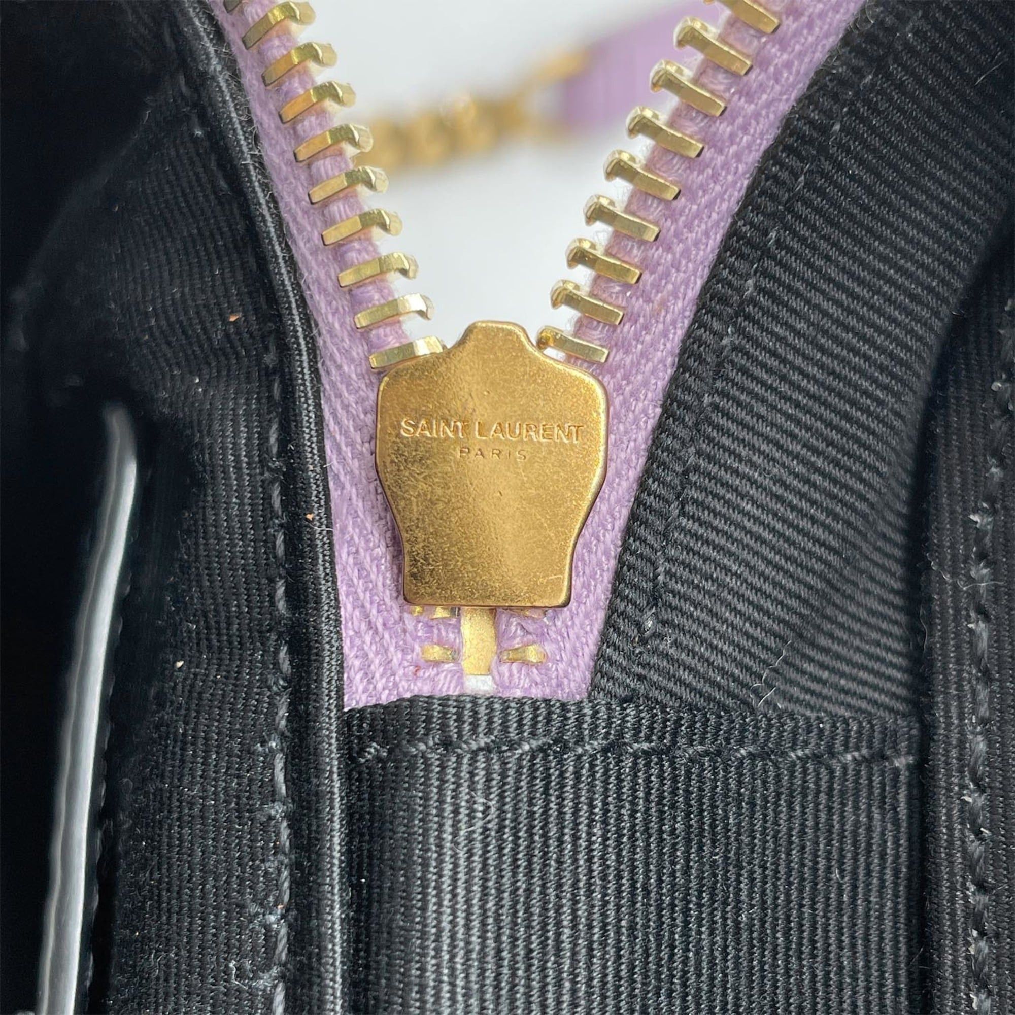 Yves Saint Laurent YVES SAINT LAURENT 80'S Vanity Bag, Quilted Shoulder YSL Logo, 649779, Denim Purple, Women's Size ONE SIZE - 11 Thumbnail